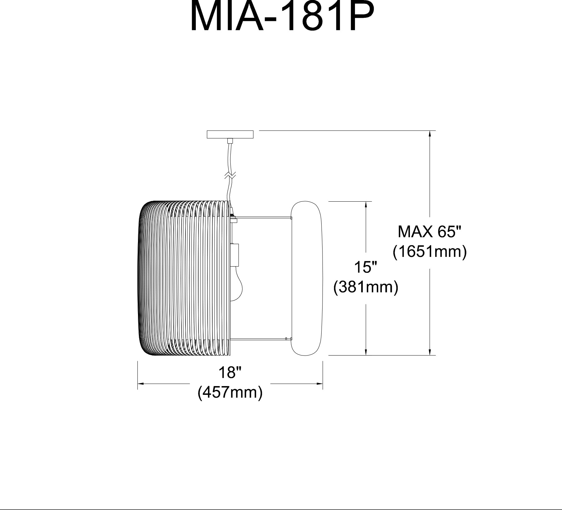 Luminaire suspendu | MIA — 18 po