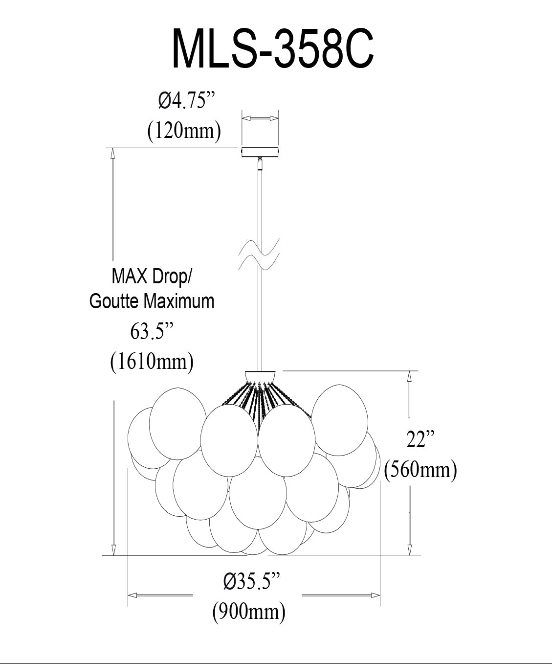 Luminaire suspendu | MILES — 36 po