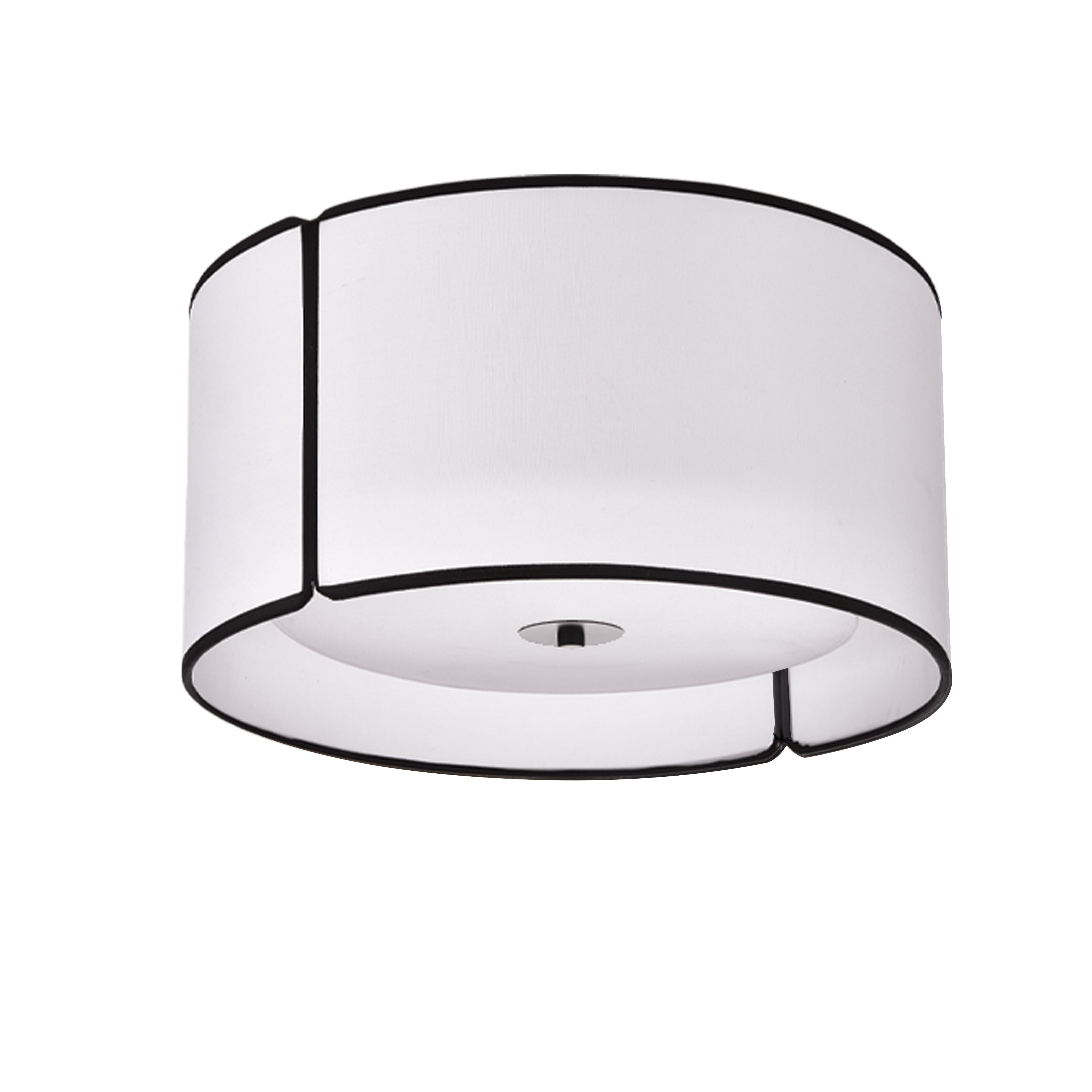 NOTCHED DRUM Flush mount  White - NDR-153FH-BK-WH | DAINOLITE