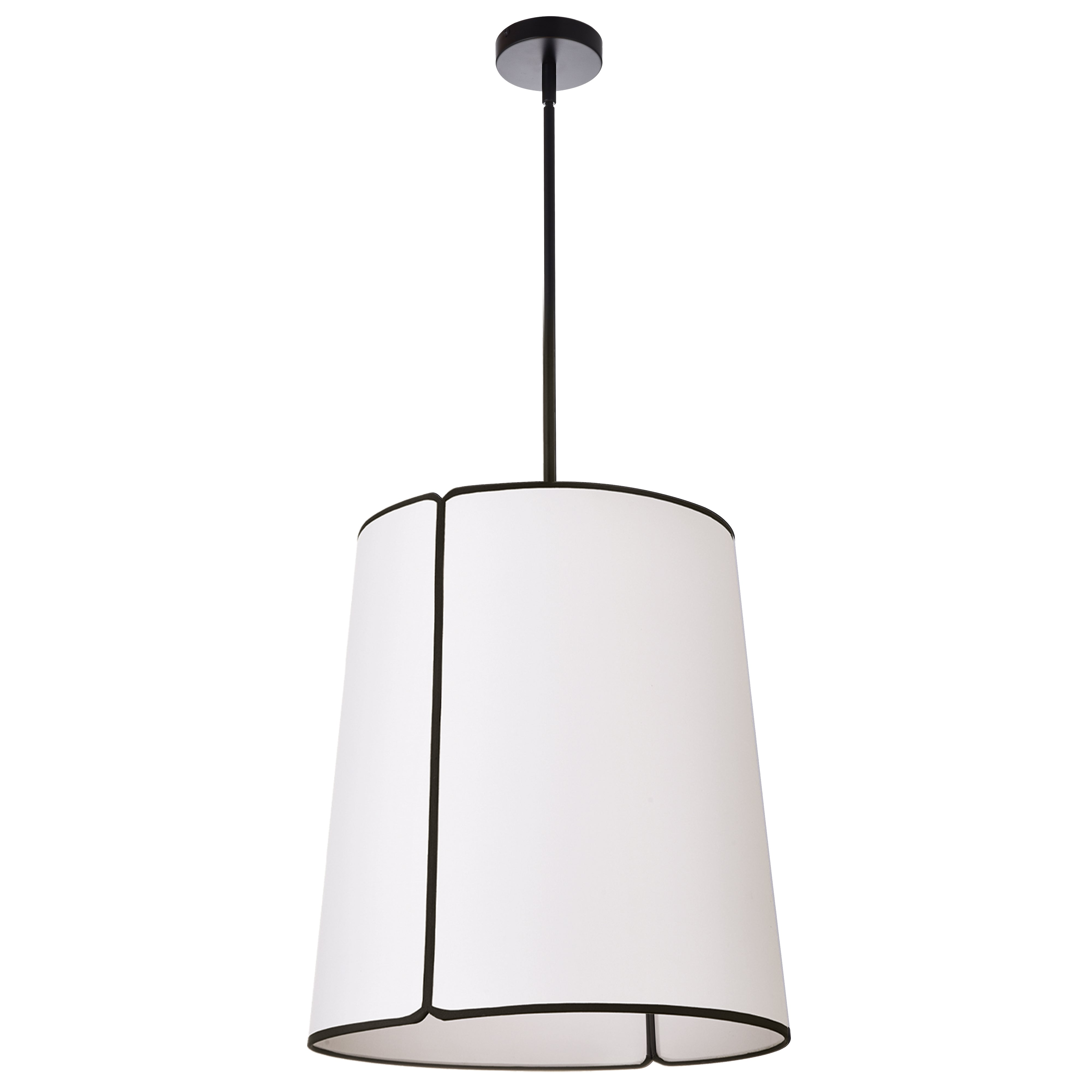 NOTCHED DRUM Pendant White - NDR-183P-BK-WH | DAINOLITE