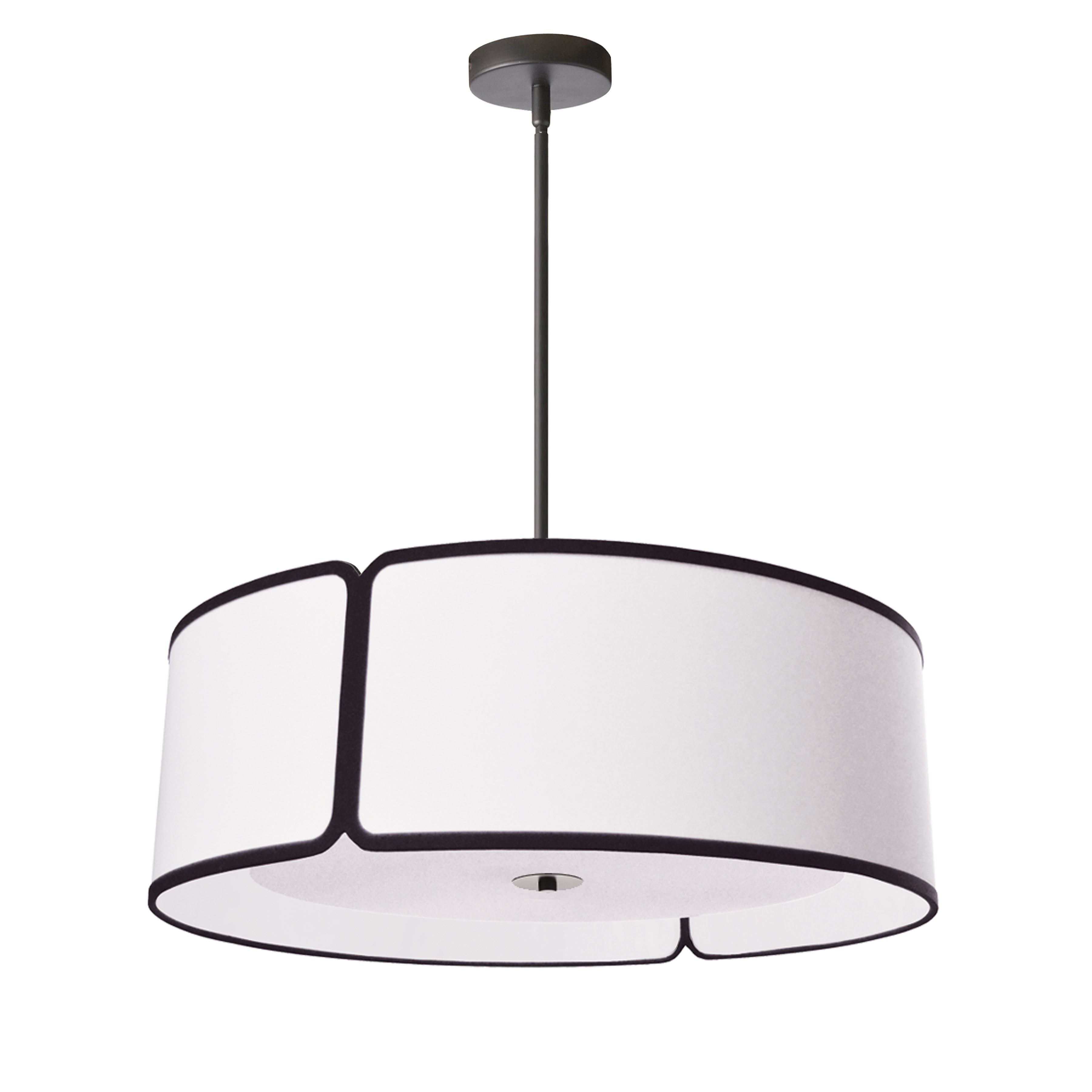 NOTCHED DRUM Pendant White - NDR-243P-BK-WH | DAINOLITE