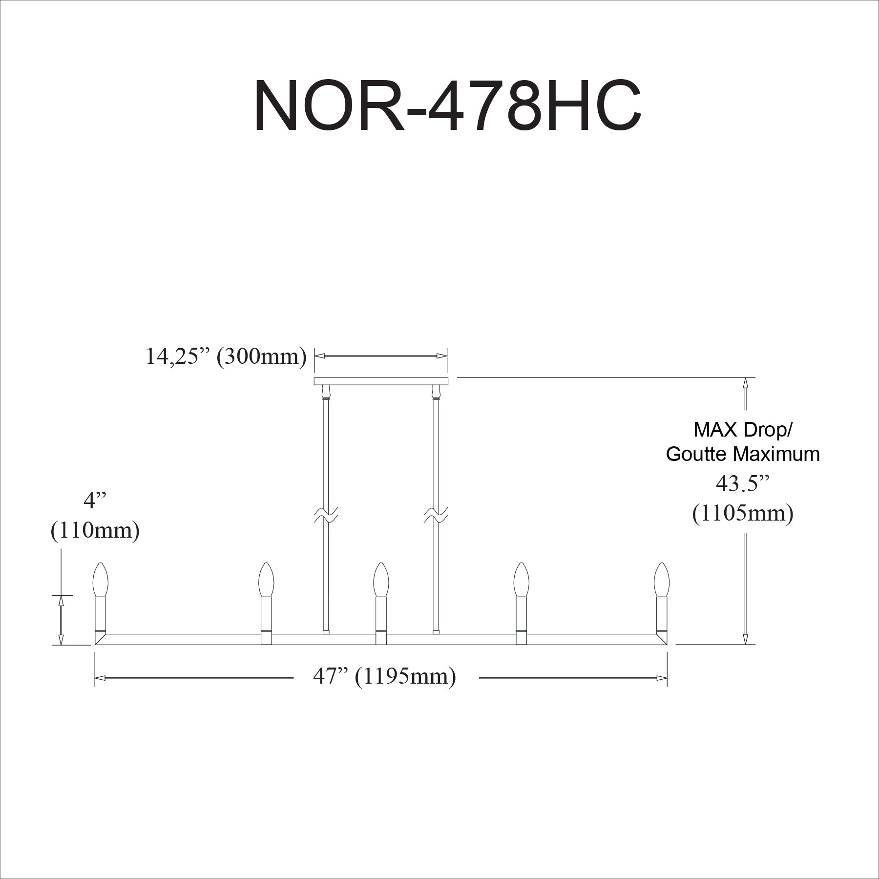 Luminaire suspendu | NORA — 47 po