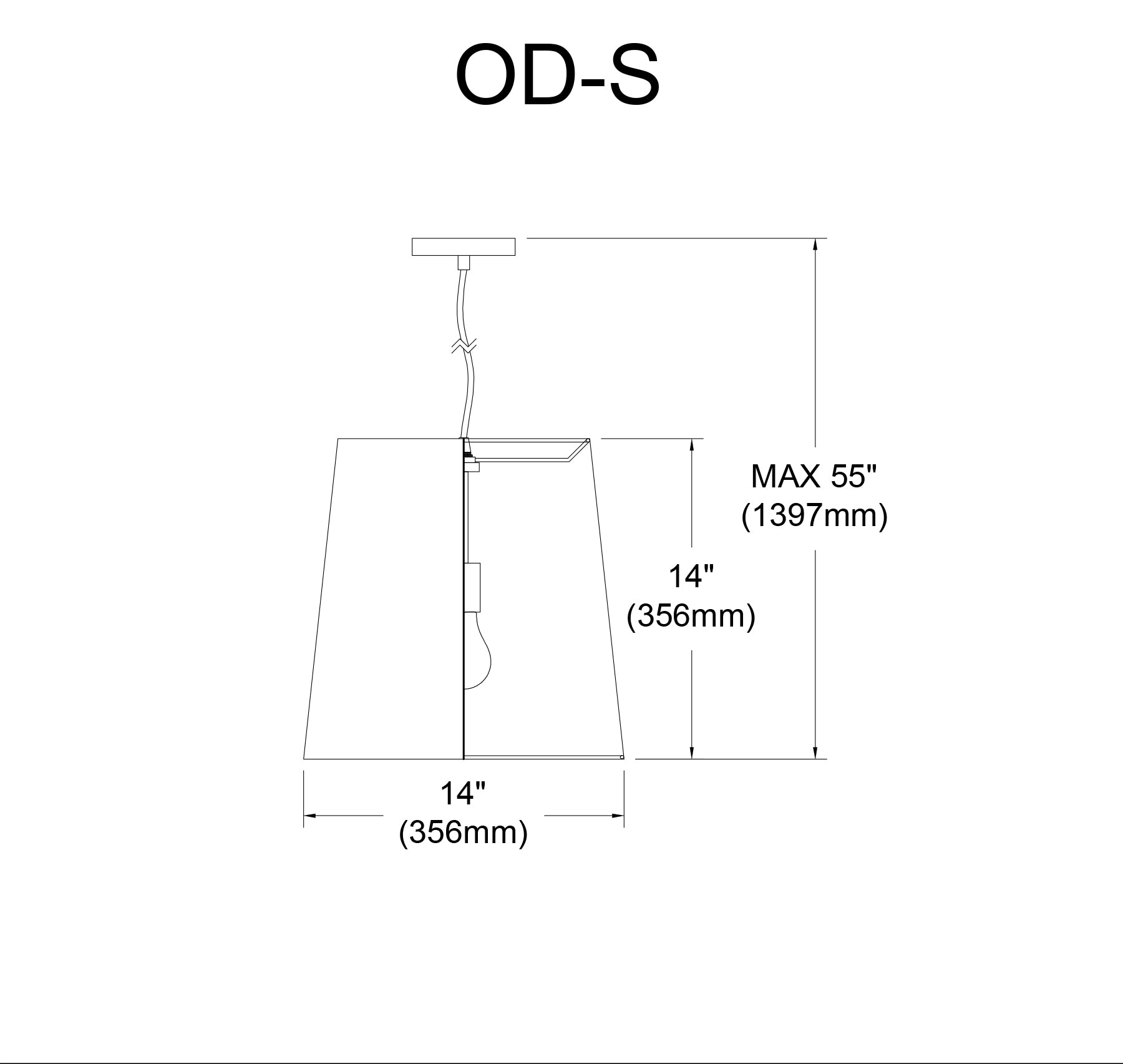 Luminaire suspendu | OVERSIZED DRUM — 14 po × 14 po (OD-S)