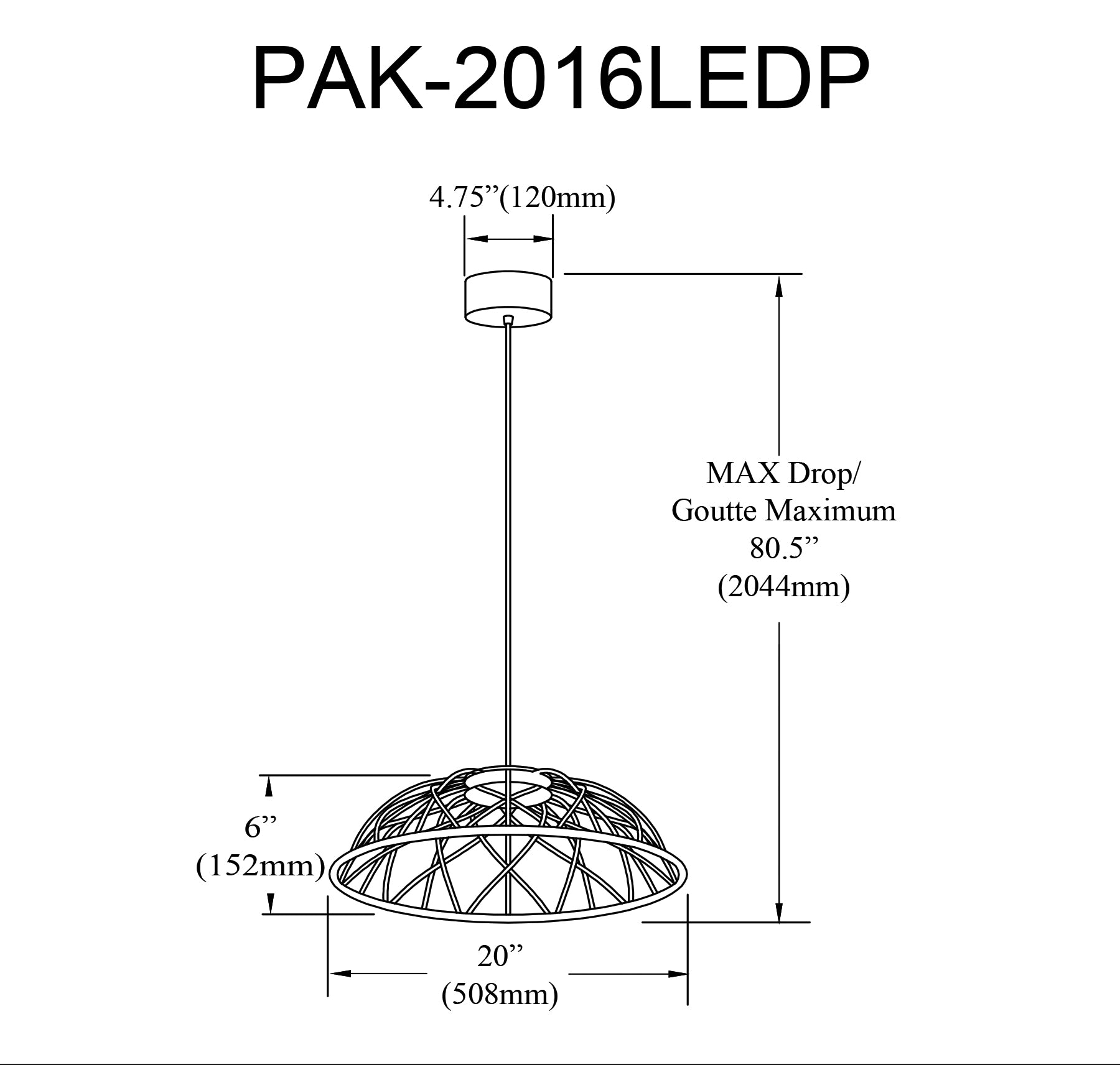 Luminaire suspendu | PAKUNA — 20 po