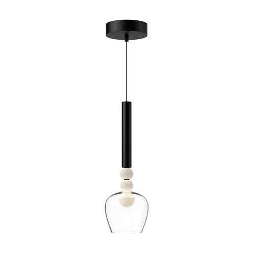 RISE Luminaire suspendu Noir DEL INTÉGRÉ - PD30501-BK/CL | KUZCO