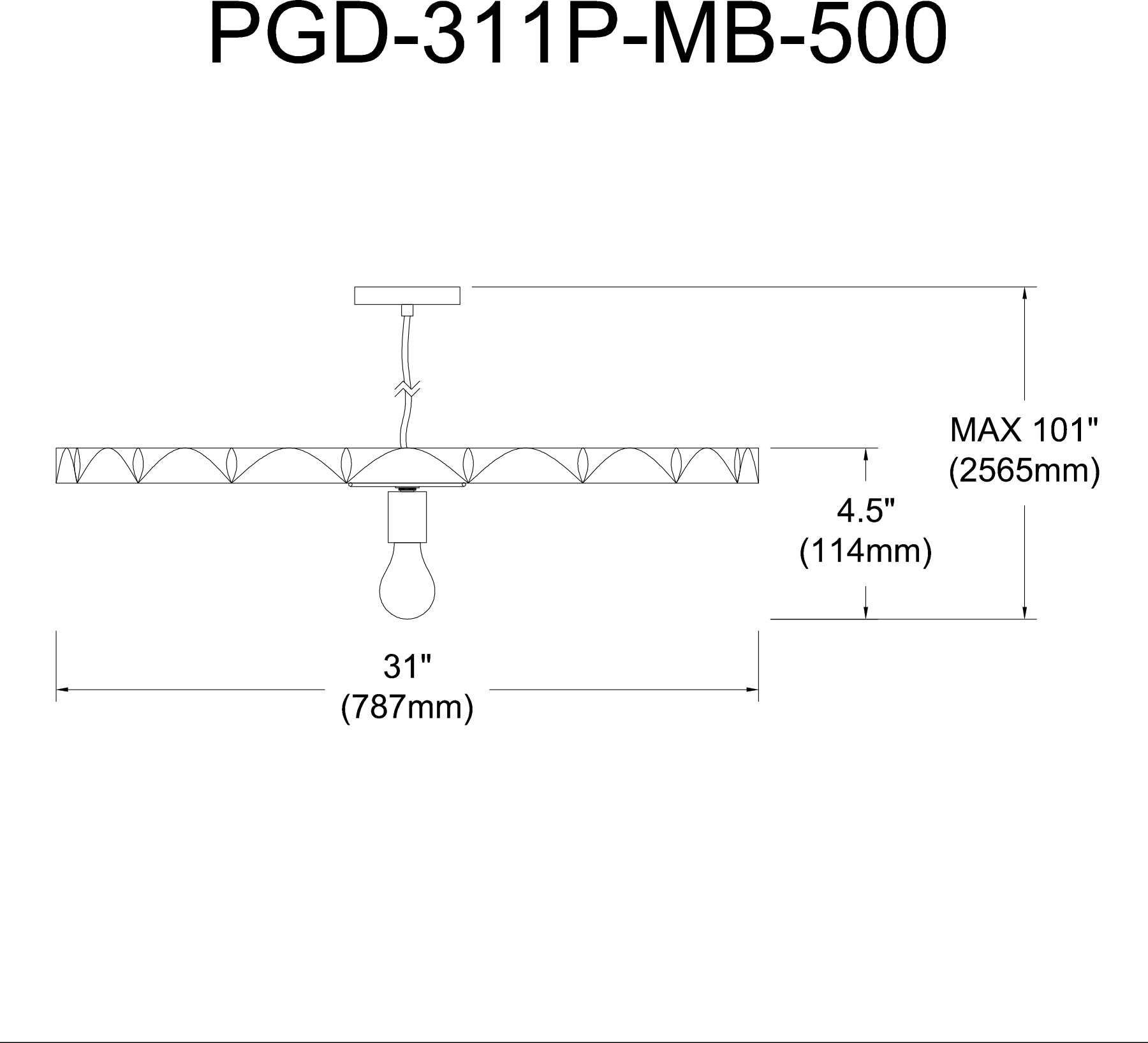 Luminaire suspendu Gris | PLEGADO — 31 po