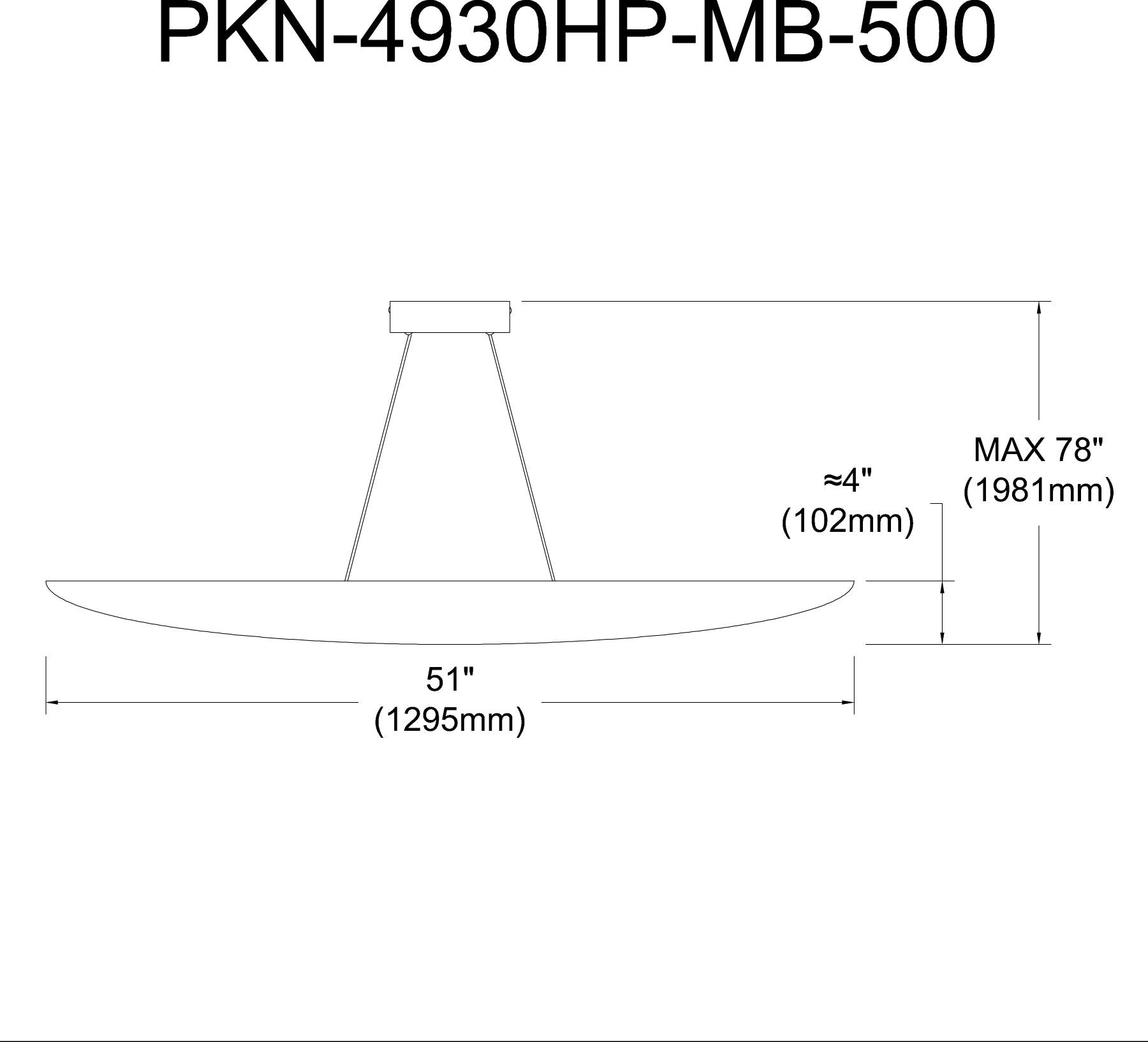 Luminaire suspendu Gris | PINKERTON — 51 po