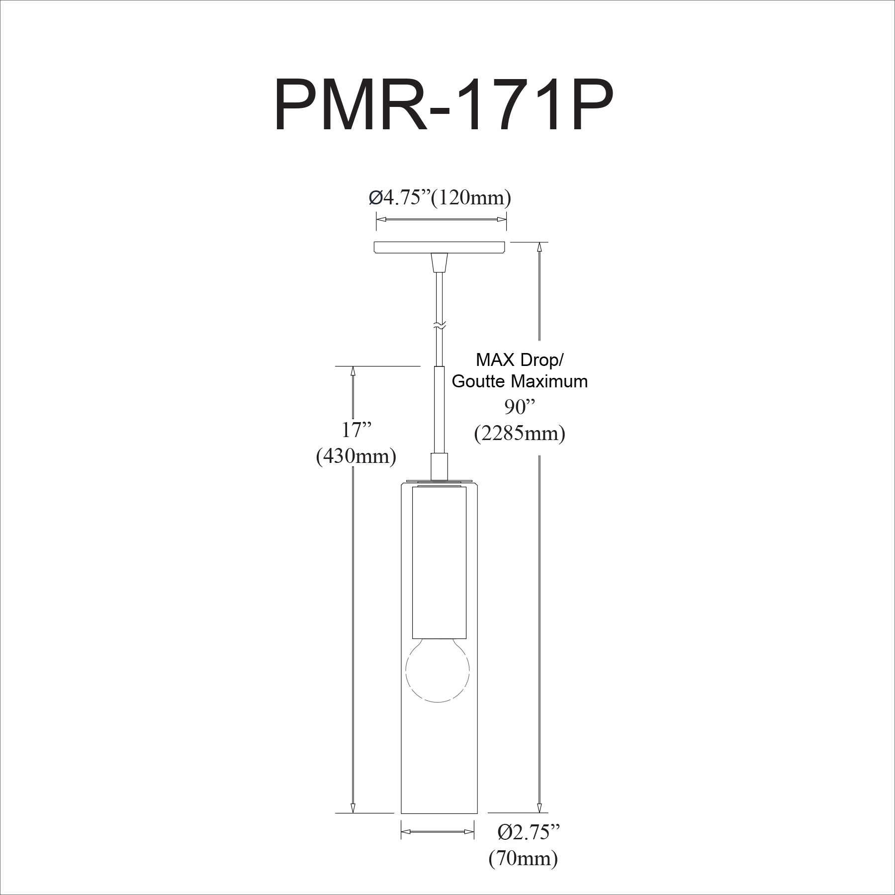 Luminaire suspendu | PALMER — 3 po