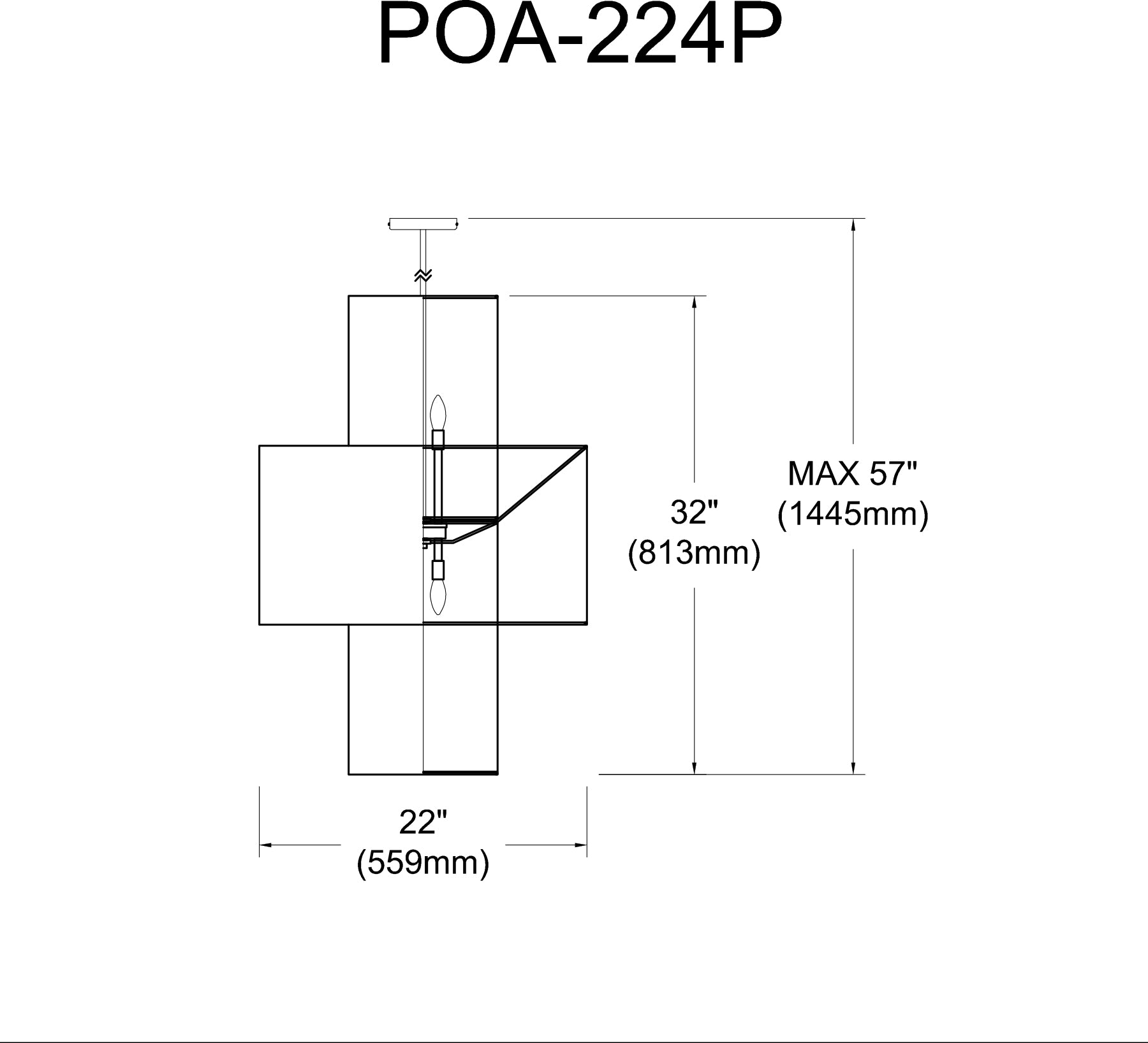 Luminaire suspendu Blanc | PATRONA — 22 po