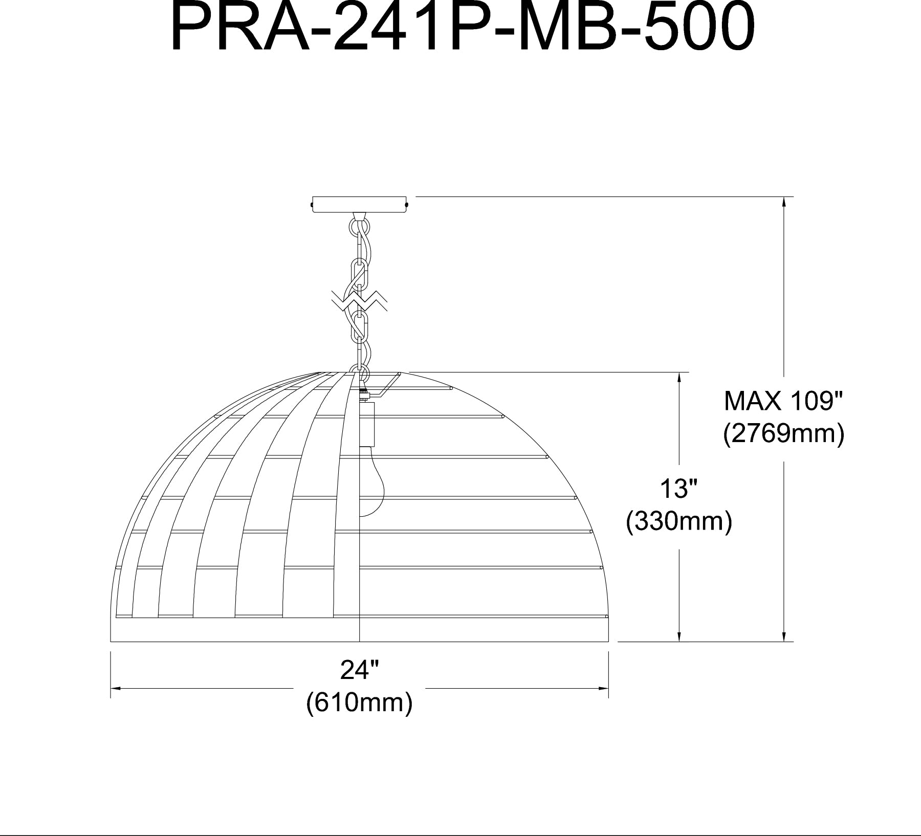 Luminaire suspendu Gris | PRISCILLA — 24 po