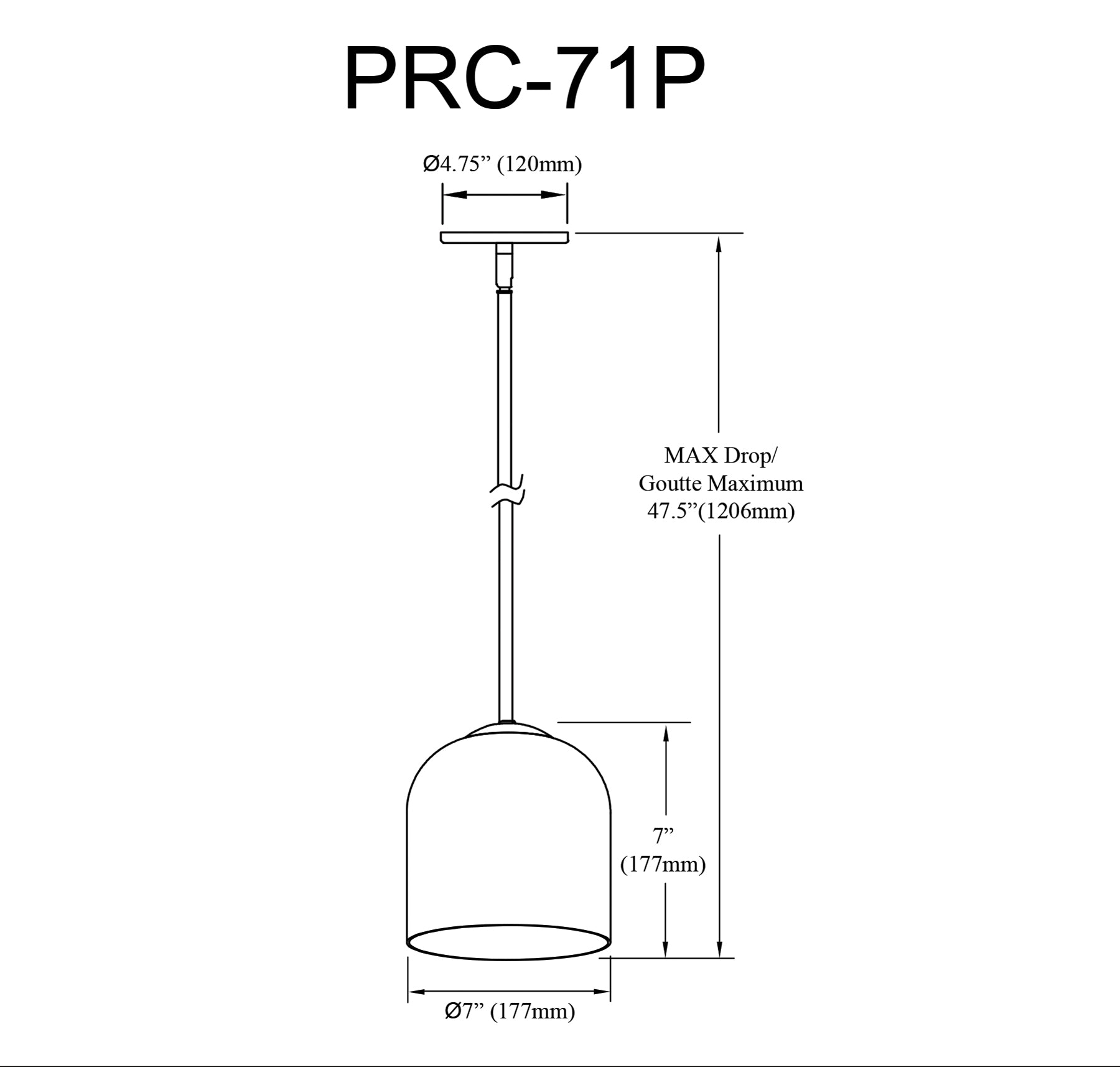 Luminaire suspendu | PATRICE — 7 po
