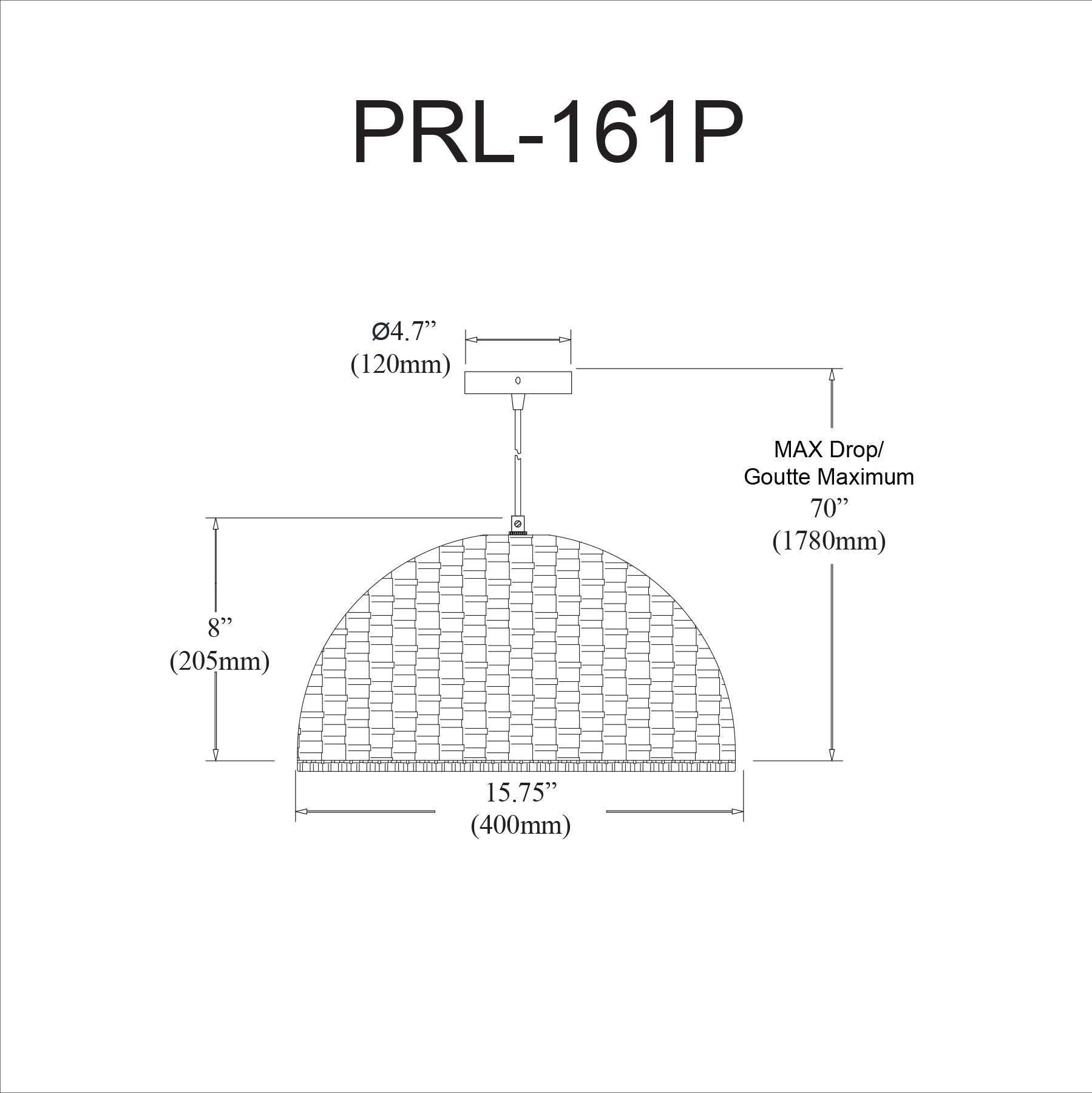 Luminaire suspendu Naturel | POUREL — 16 po