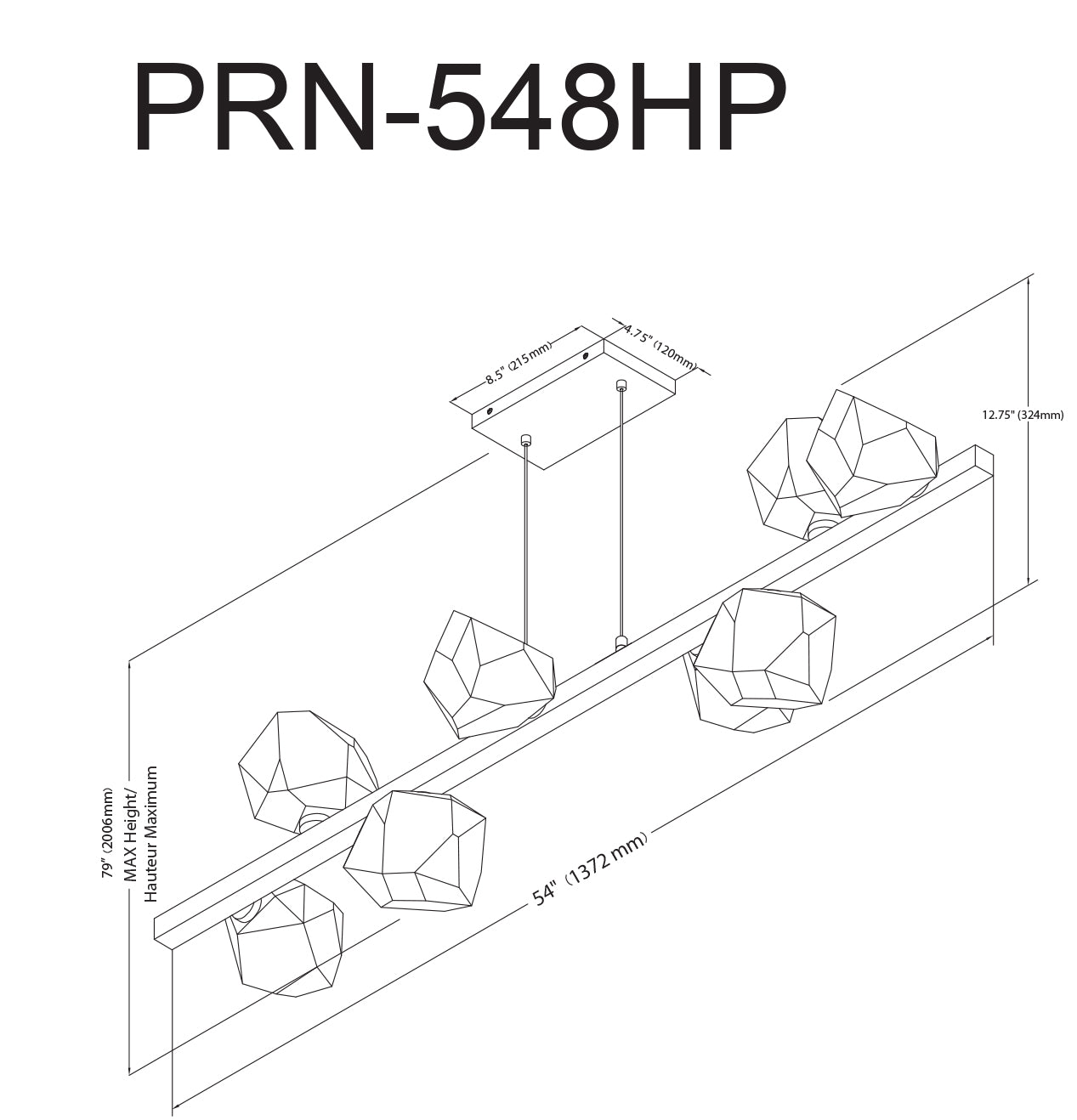 Luminaire suspendu | PEARLENE — 54 po
