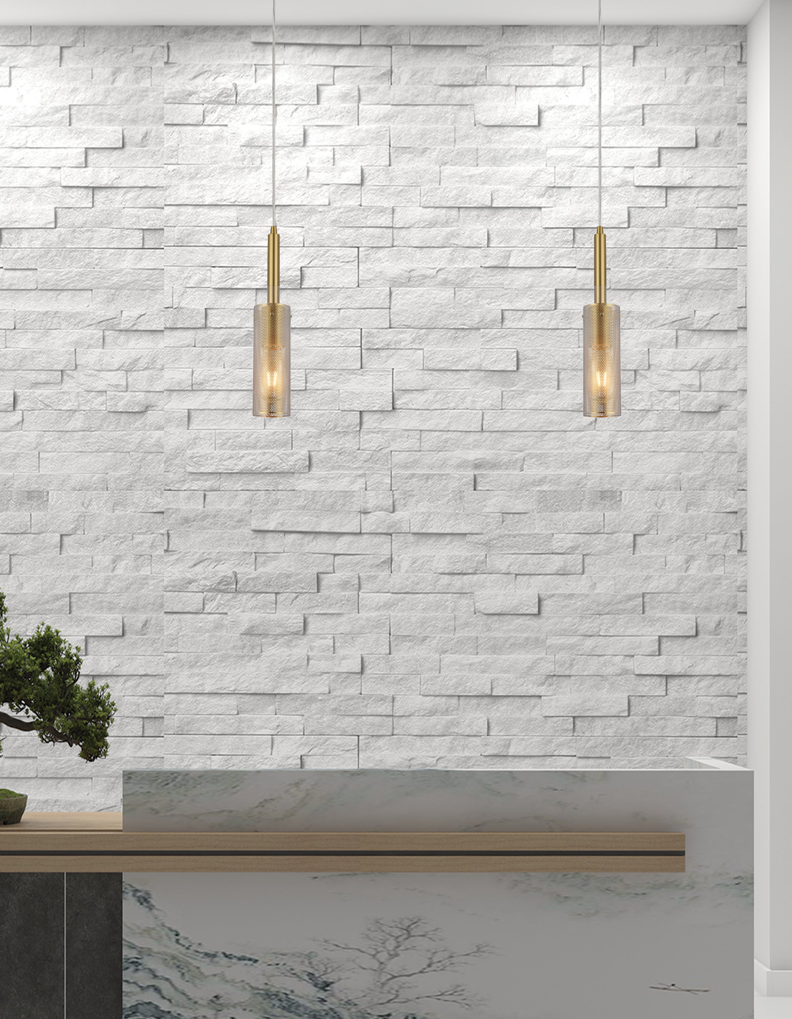Luminaire suspendu Laiton vieilli | PERCY