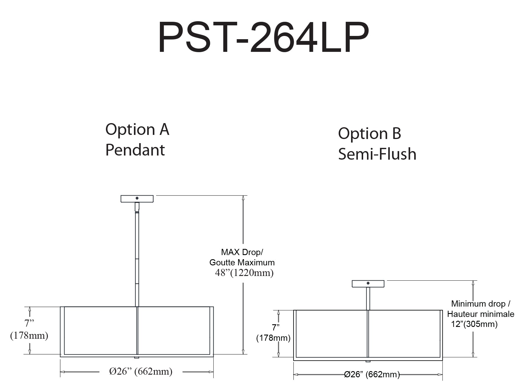 Luminaire suspendu | PRESTON — 26 po