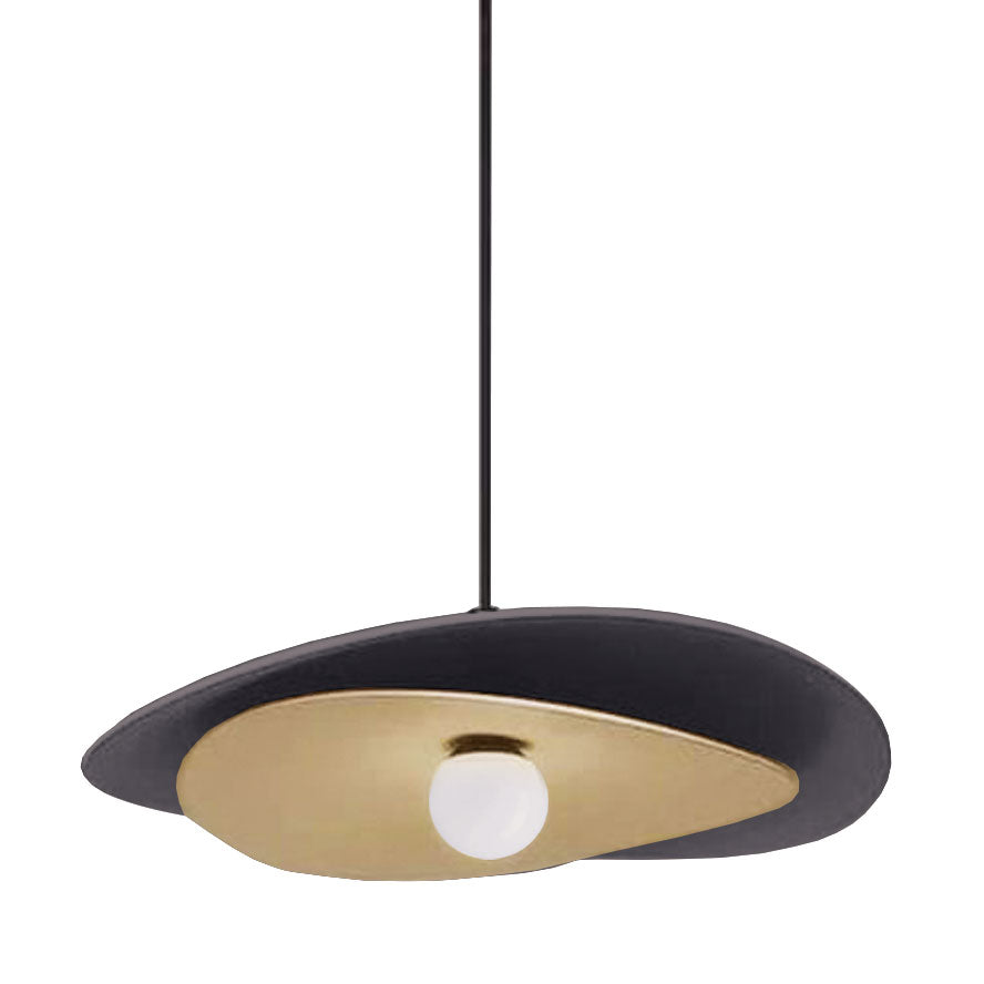 Luminaire suspendu Noir mat et laiton vieilli | PAVEN