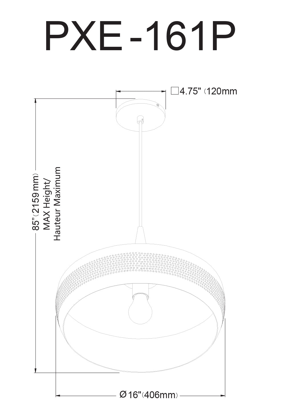 Luminaire suspendu Laiton | PIXIE — 16 po