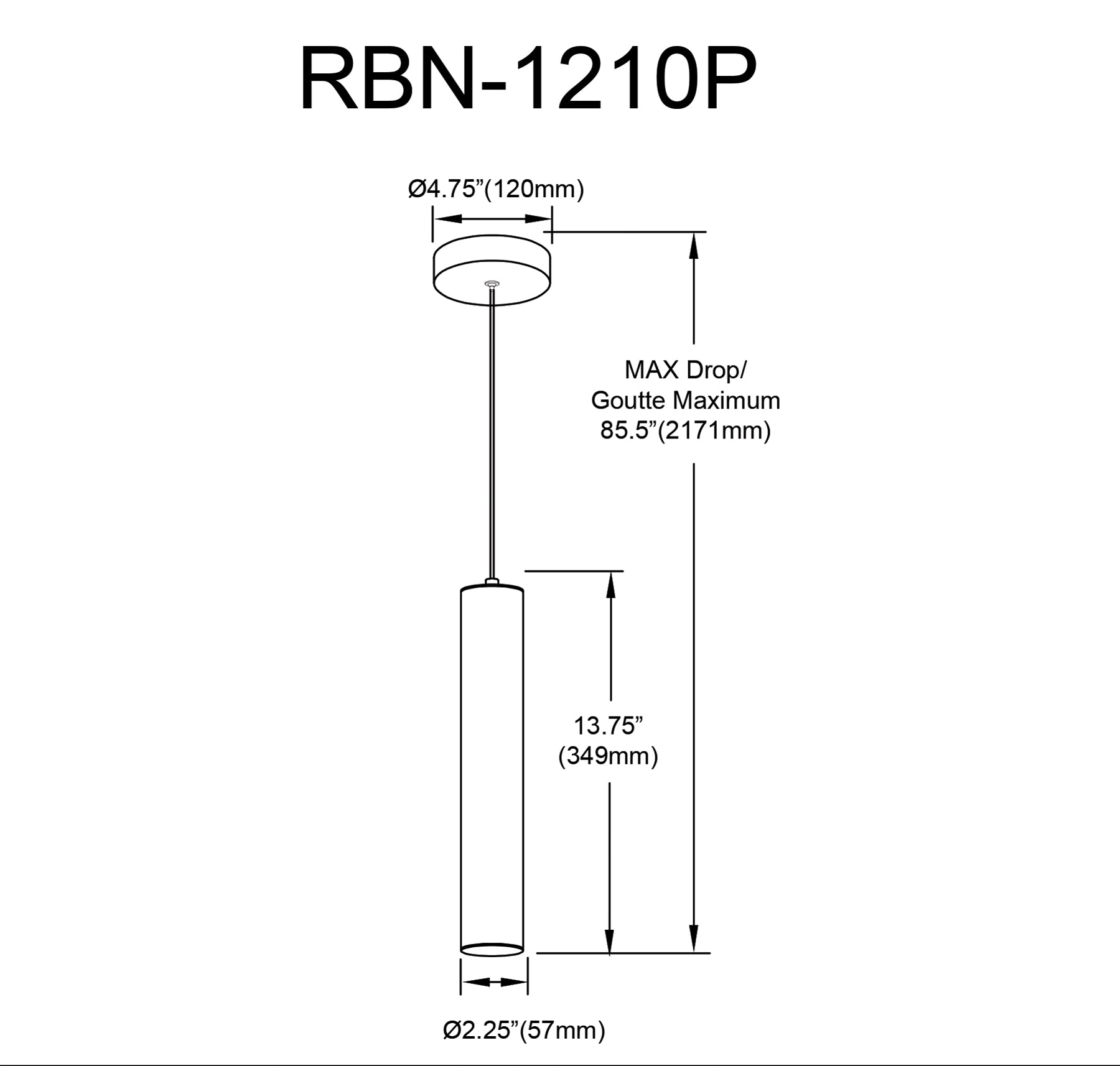 Luminaire suspendu | REUBEN — 2 po