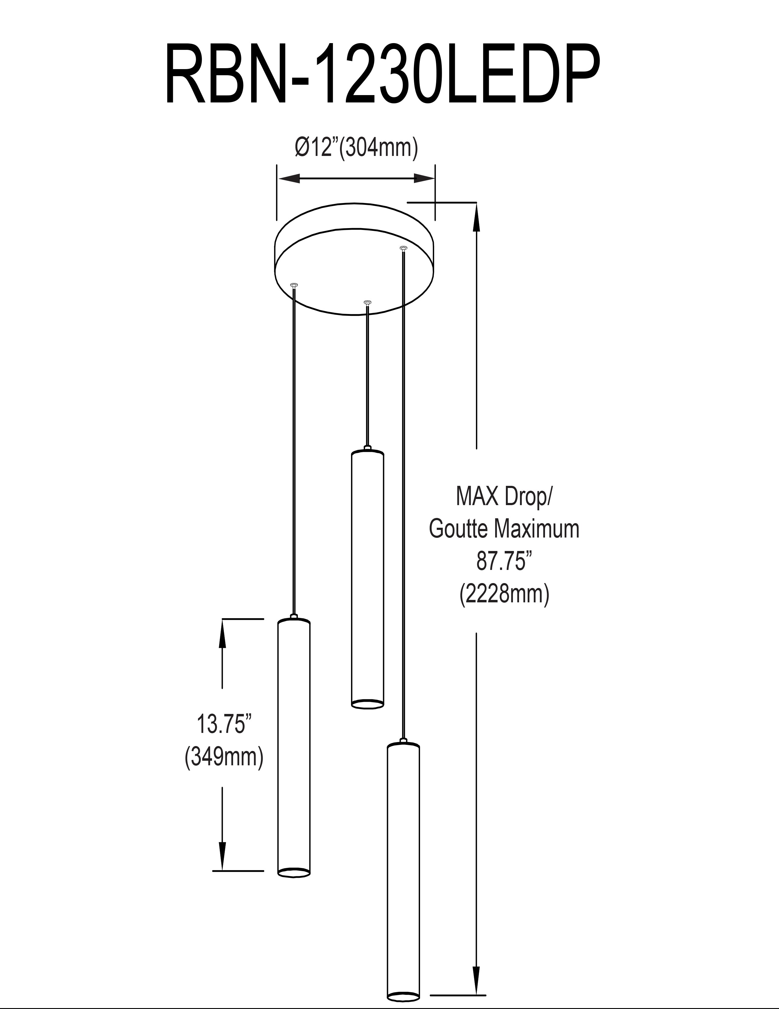 Luminaire suspendu | REUBEN — 12 po