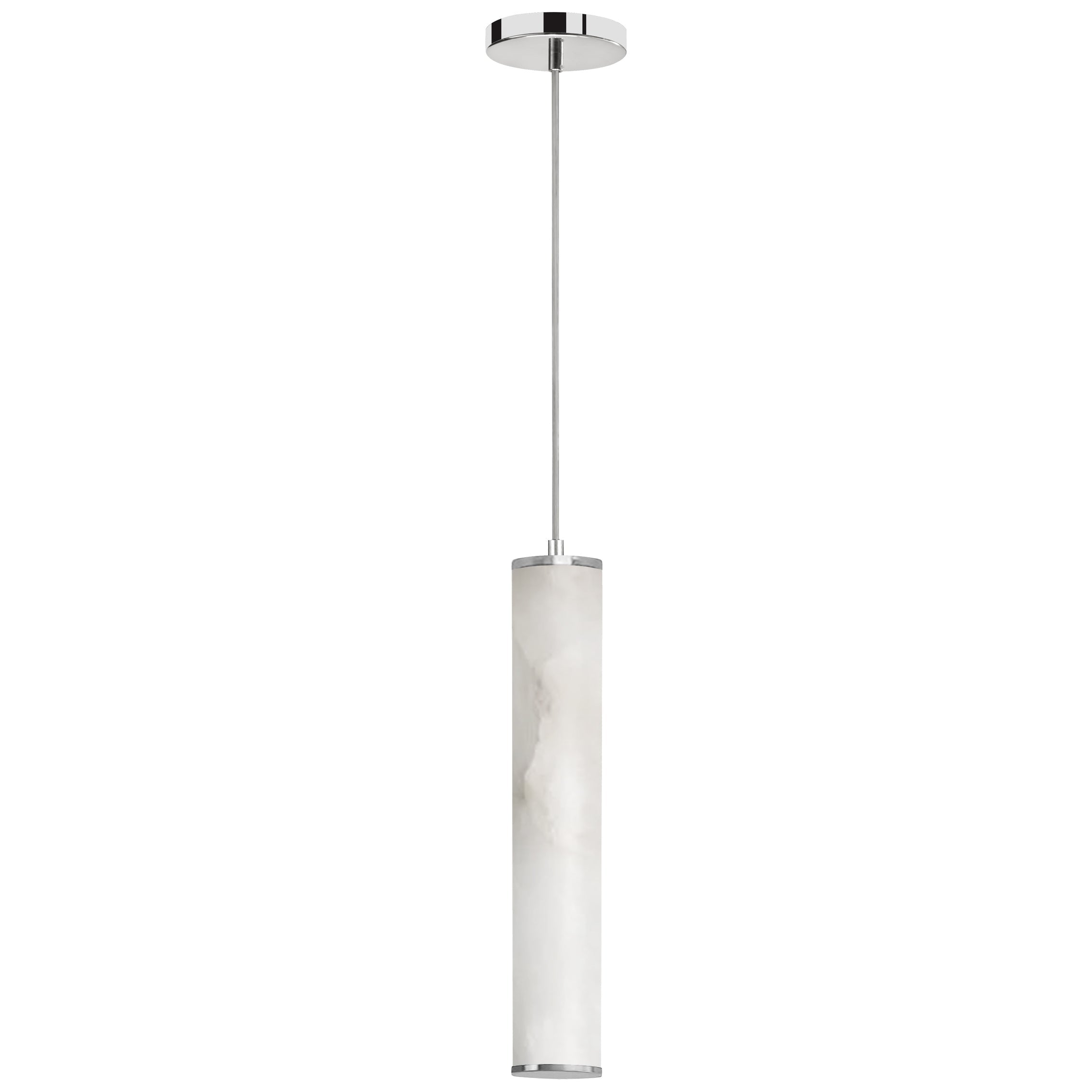 Luminaire suspendu Chrome poli et albâtre | REUBEN