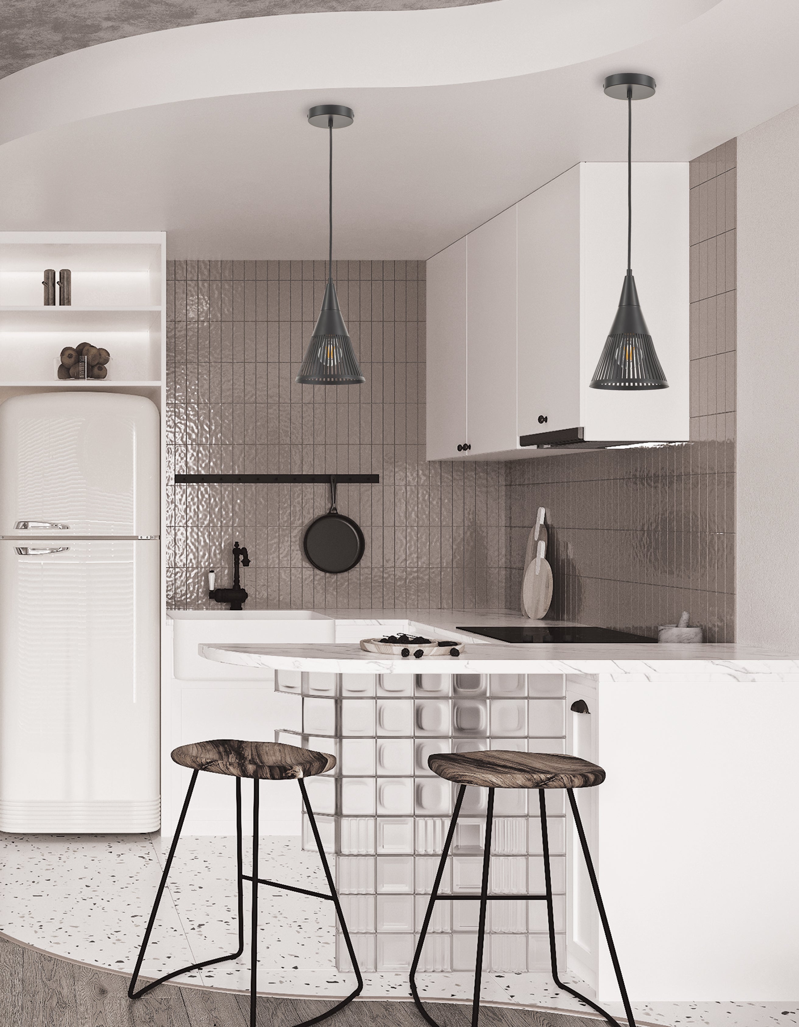 Luminaire suspendu Noir mat | REBECCA