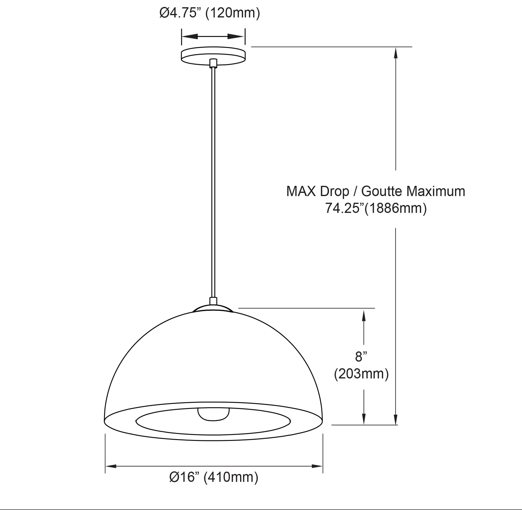 Luminaire suspendu | REESE — 16 po