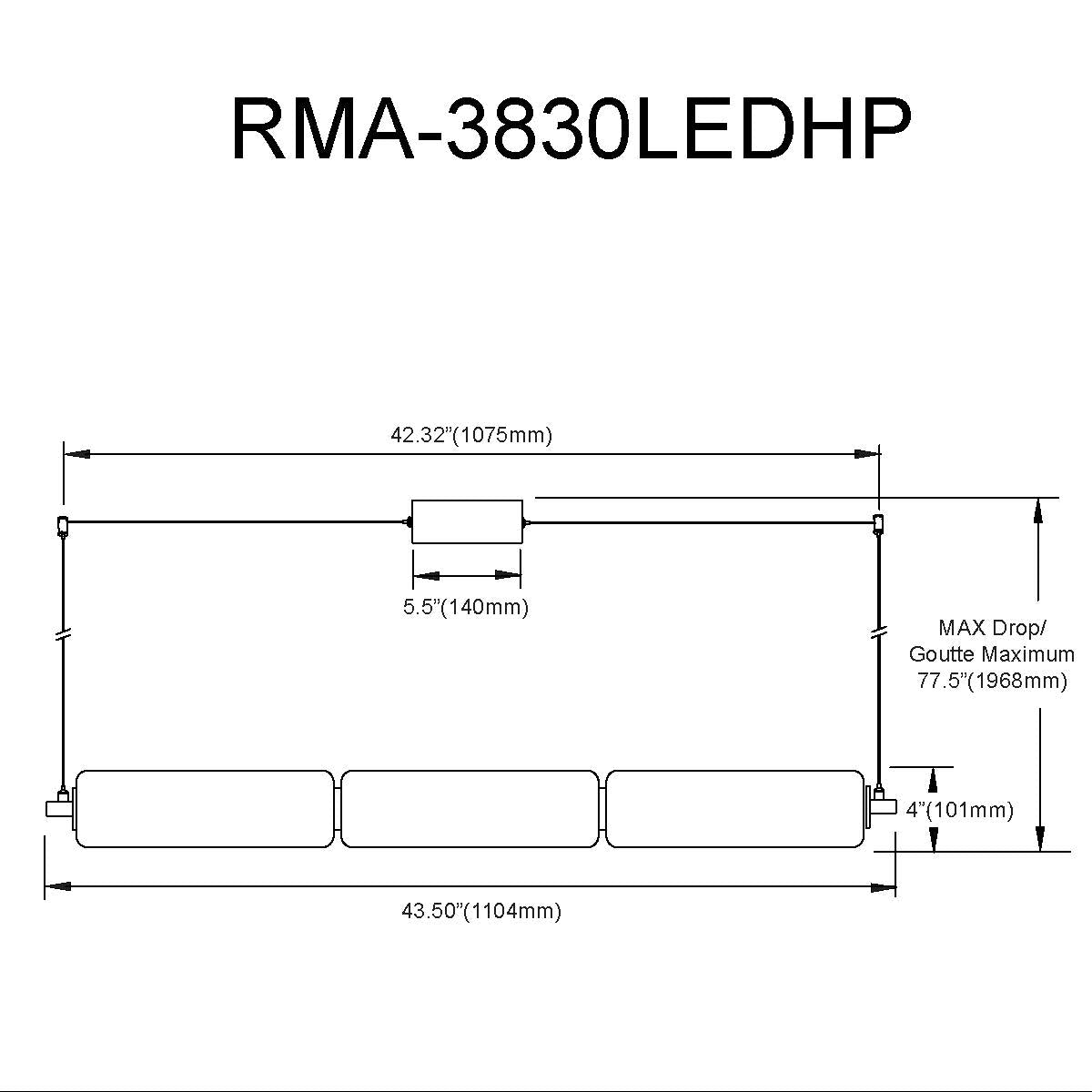 Luminaire suspendu | RAMONA — 44 po