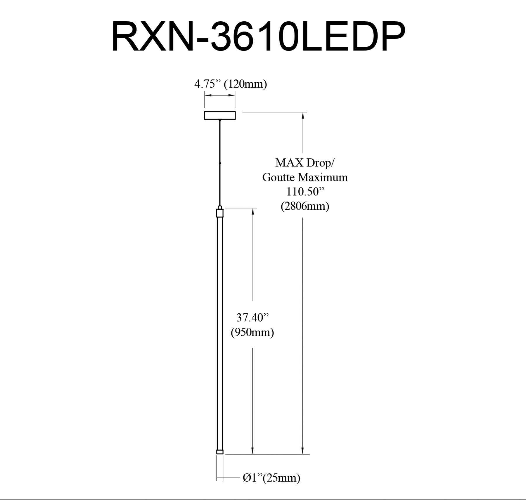 Luminaire suspendu Blanc | ROXANNE — 1 po