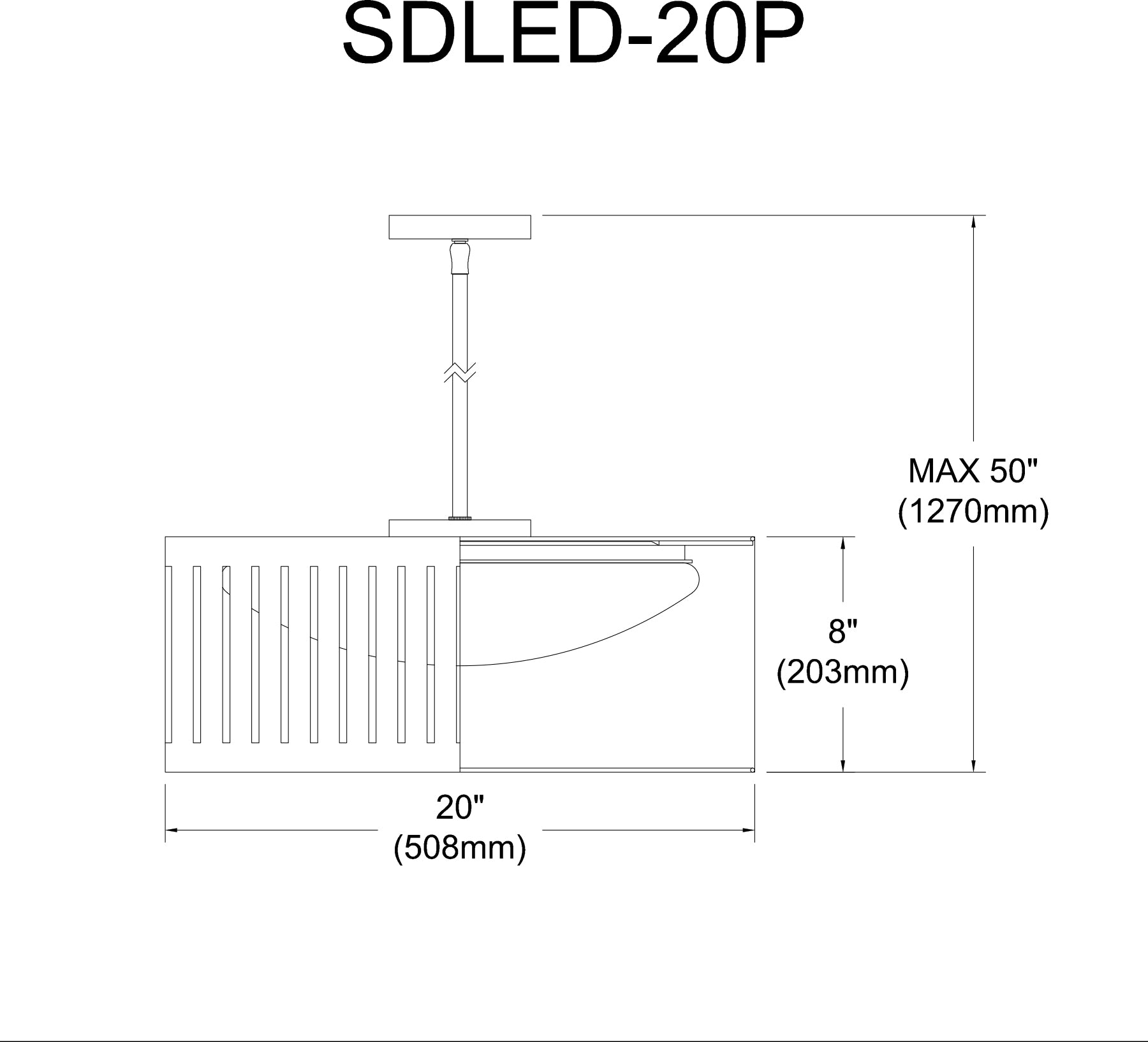 Luminaire suspendu Blanc | SLIT DRUM — 20 po