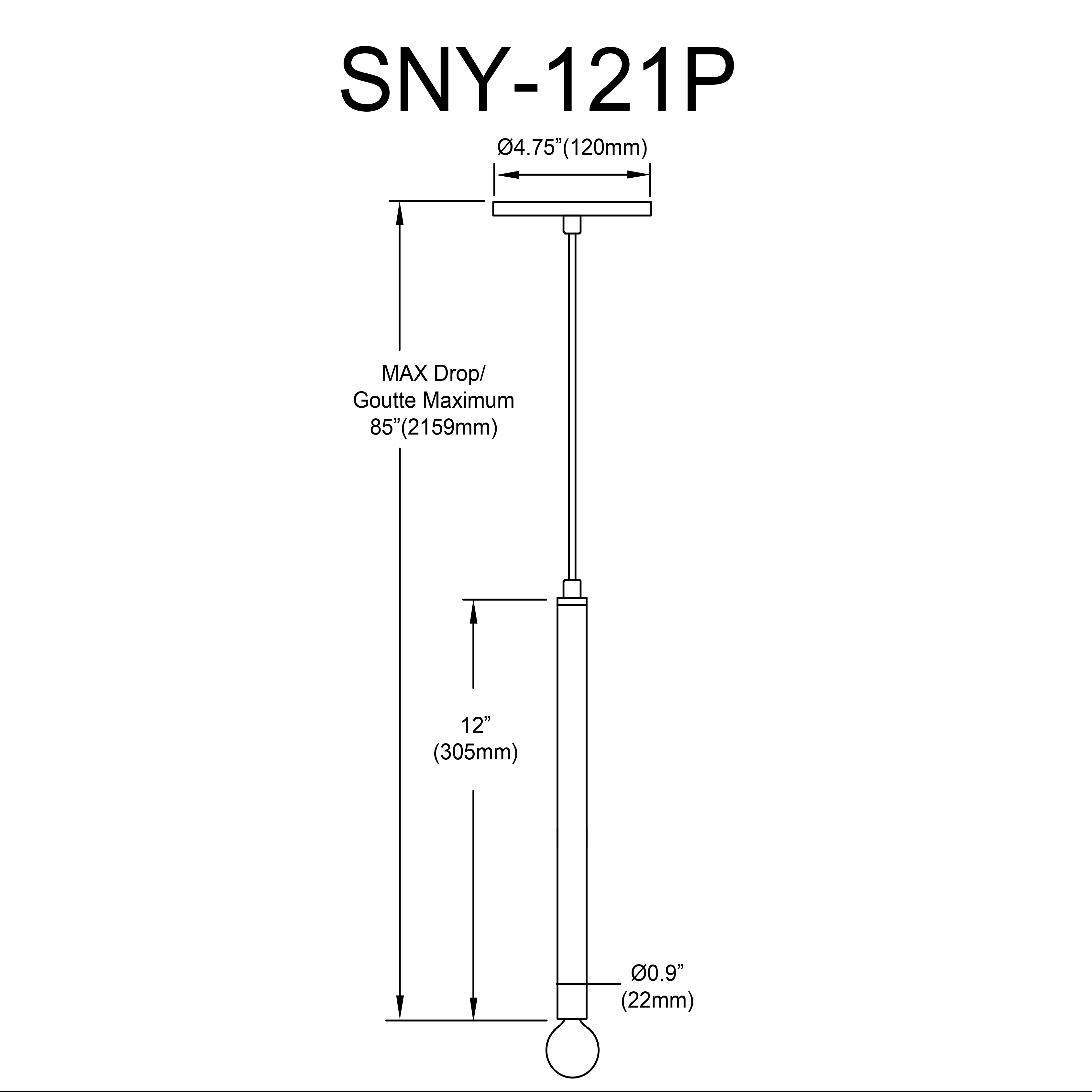 Luminaire suspendu | SANYA — 1 po × 12 po