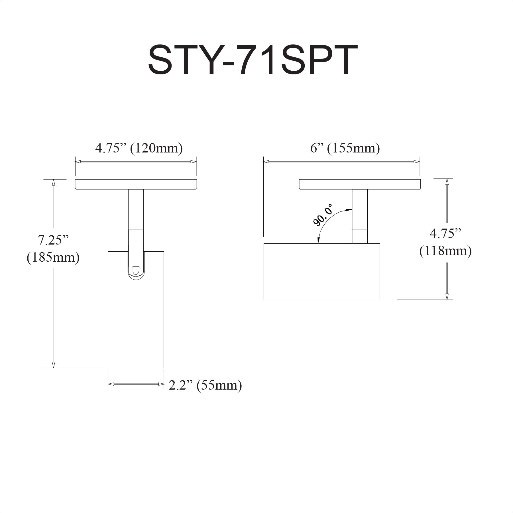 Applique murale | STANLY — 5 po × 7 po