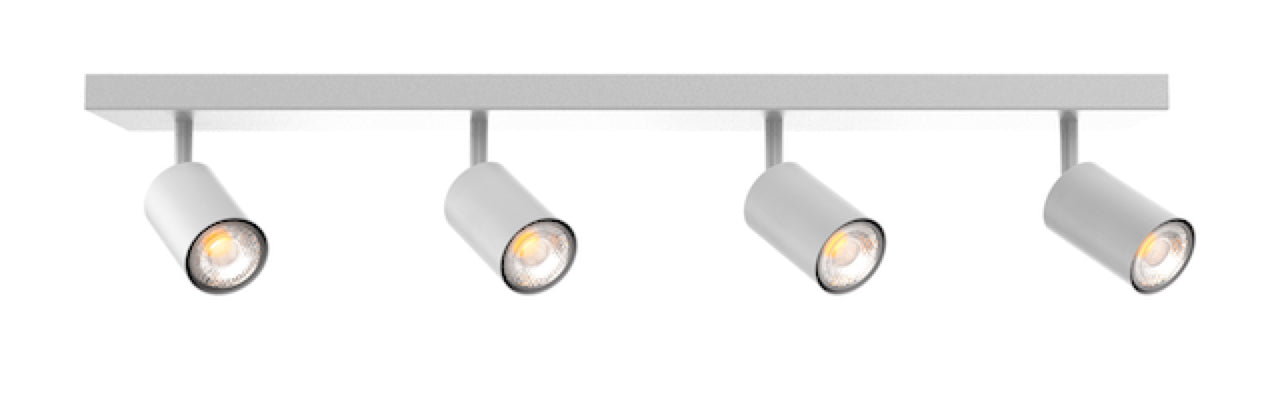 Projecteur quadruple sur rail Blanc |
