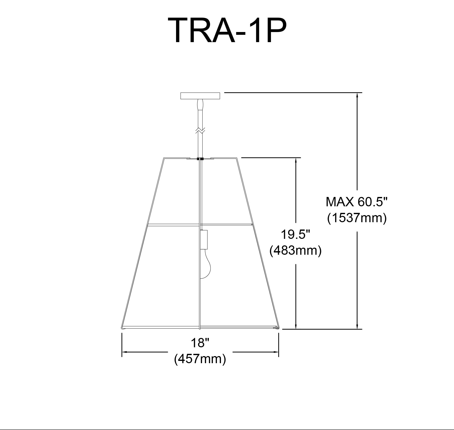 Luminaire suspendu | TRAPEZOID — 18 po × 20 po (TRA-1P)