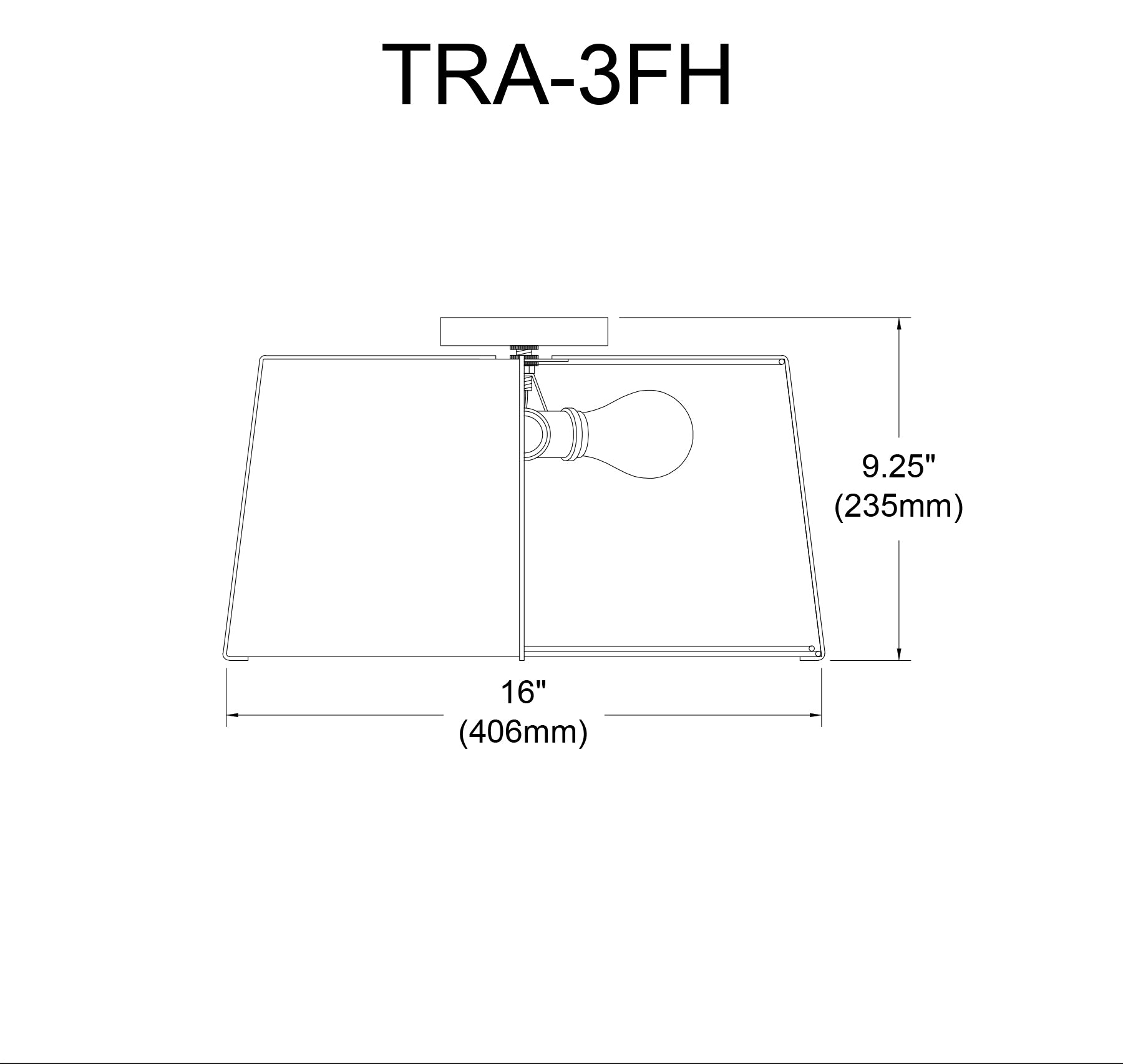 Plafonnier | TRAPEZOID — 16 po