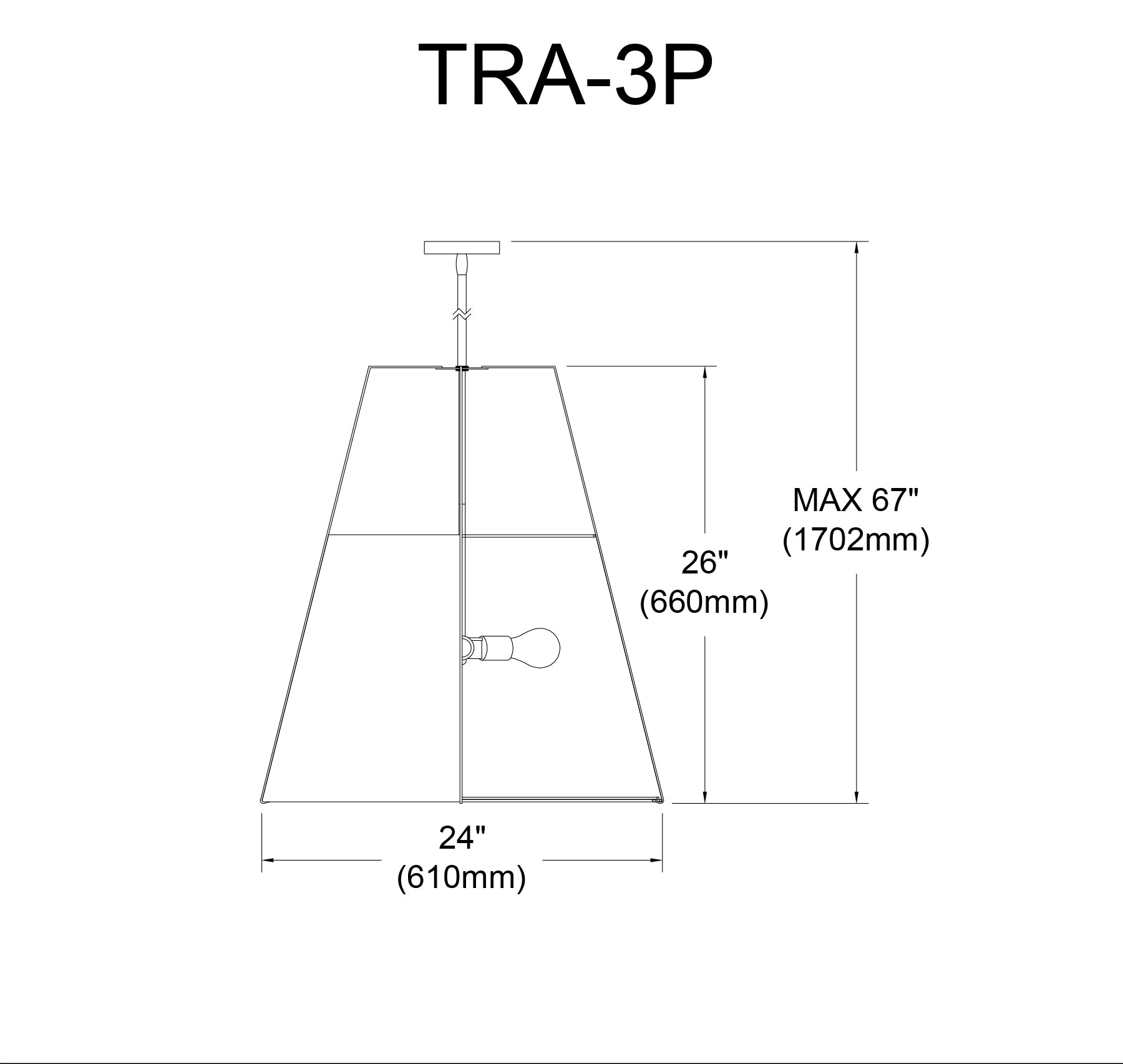 Luminaire suspendu Blanc — Noir | TRAPEZOID