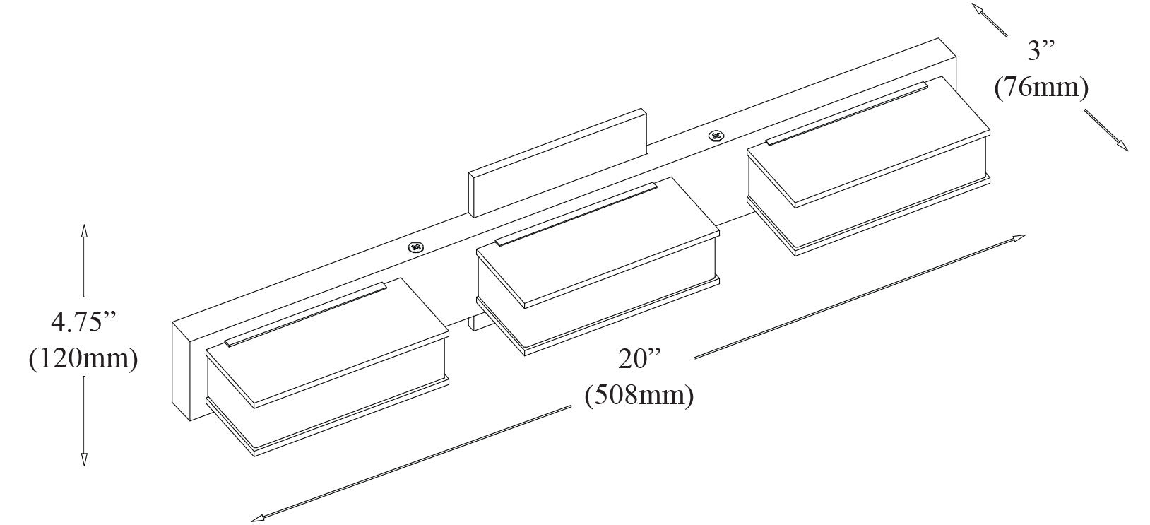 Applique murale Laiton vieilli | VLD-215-3W