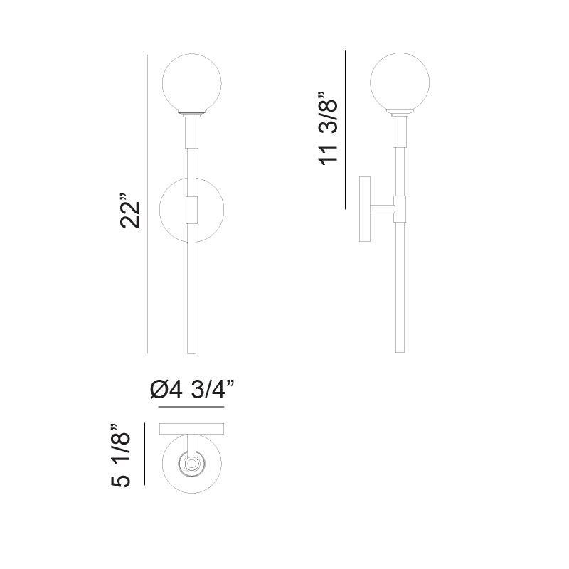 Applique murale | CANDLESTIX - Laiton — Abat-jour fermé