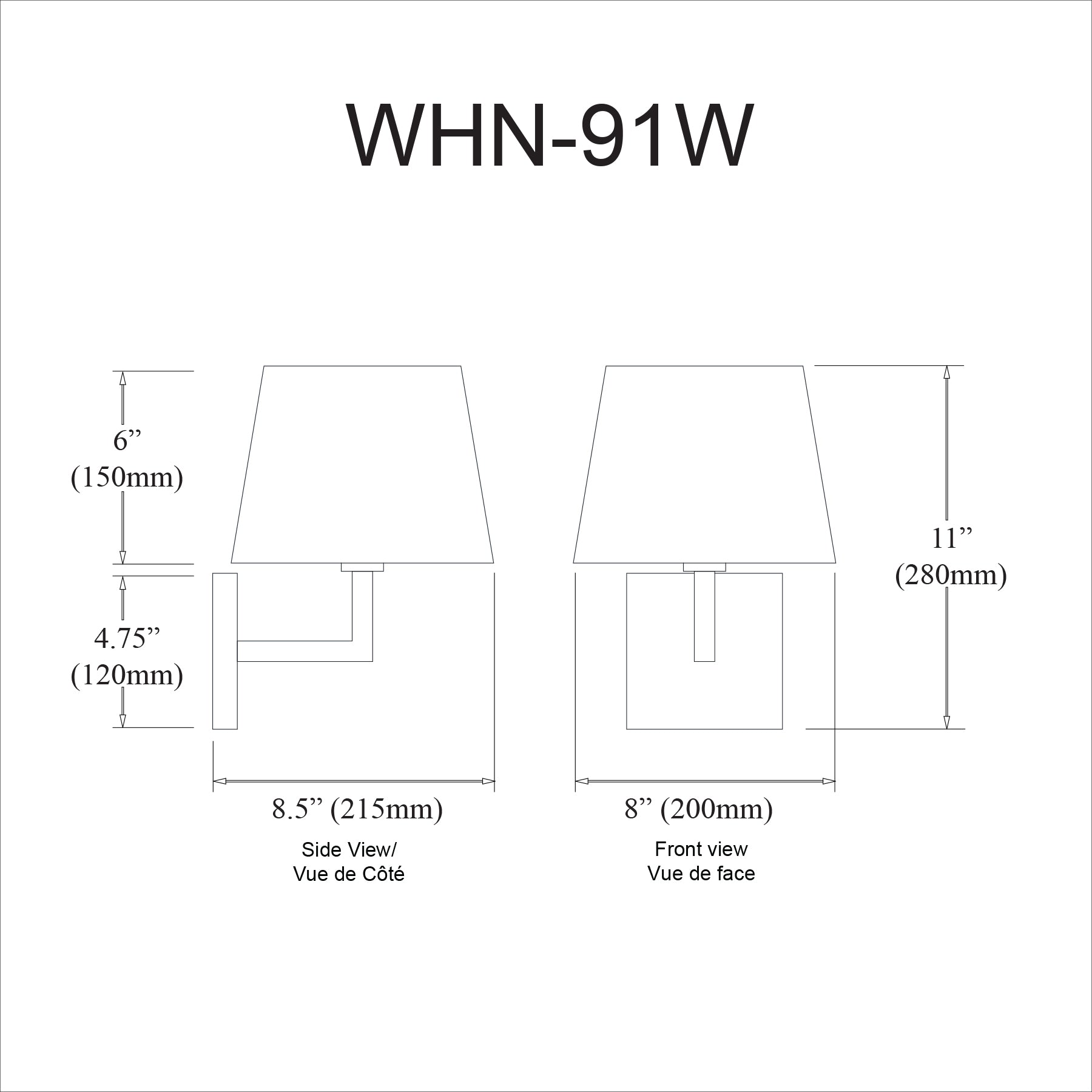 Applique murale | WHITNEY — 8 po