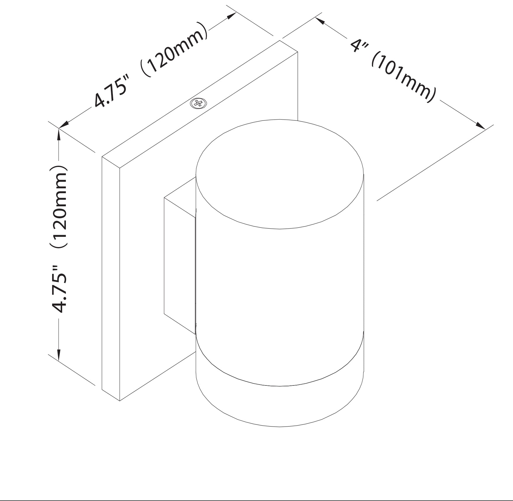 Applique murale | WILSON — 5 po × 5 po (WLS-57LEDW)