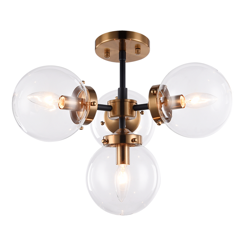 Luminaire suspendu | MARU - Laiton — Abat-jour fermé