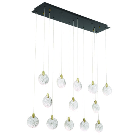 Luminaire suspendu Laiton satiné et noir | SNOWFLAKE