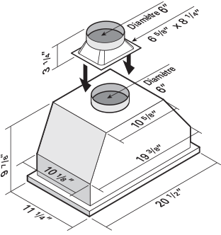 Hotte encastrée 490 CFM 22 po | Elite