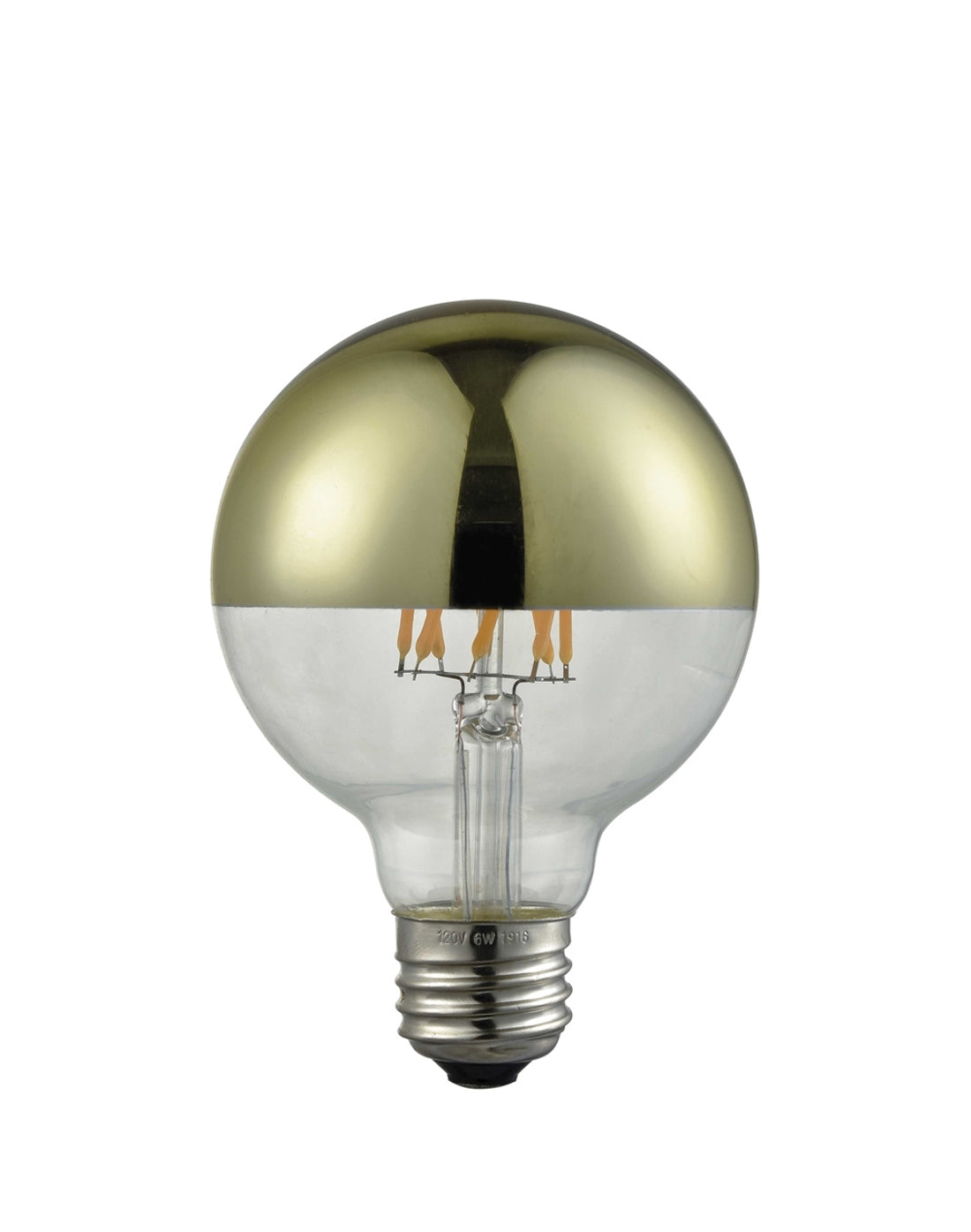 Ampoule DEL globe (G25), 8 W, 3000 K, culot E26 (doré)