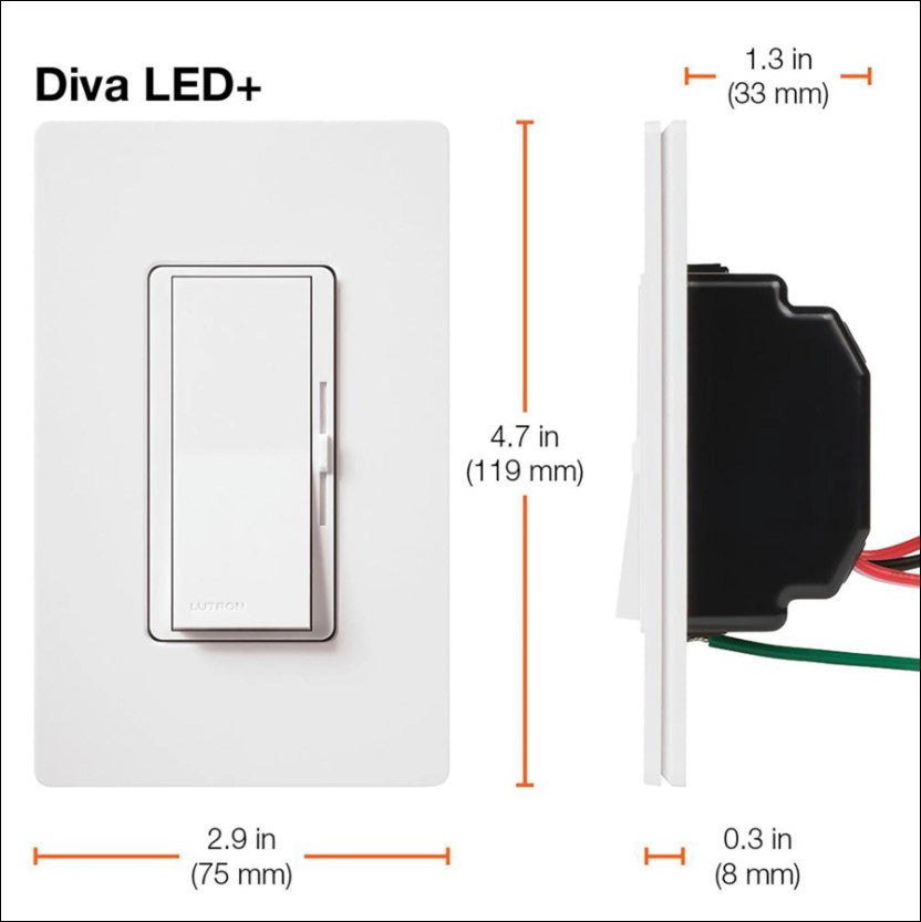 DIVA Gradateur Blanc - DVCL-153PH-W | LUTRON