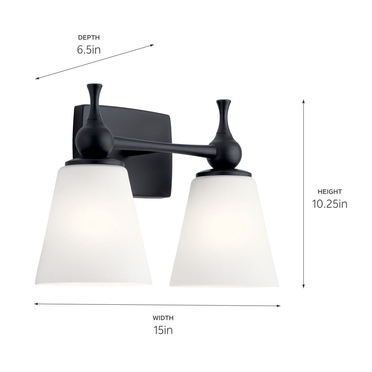 Applique de salle de bain 2 lumières | Cosabella
