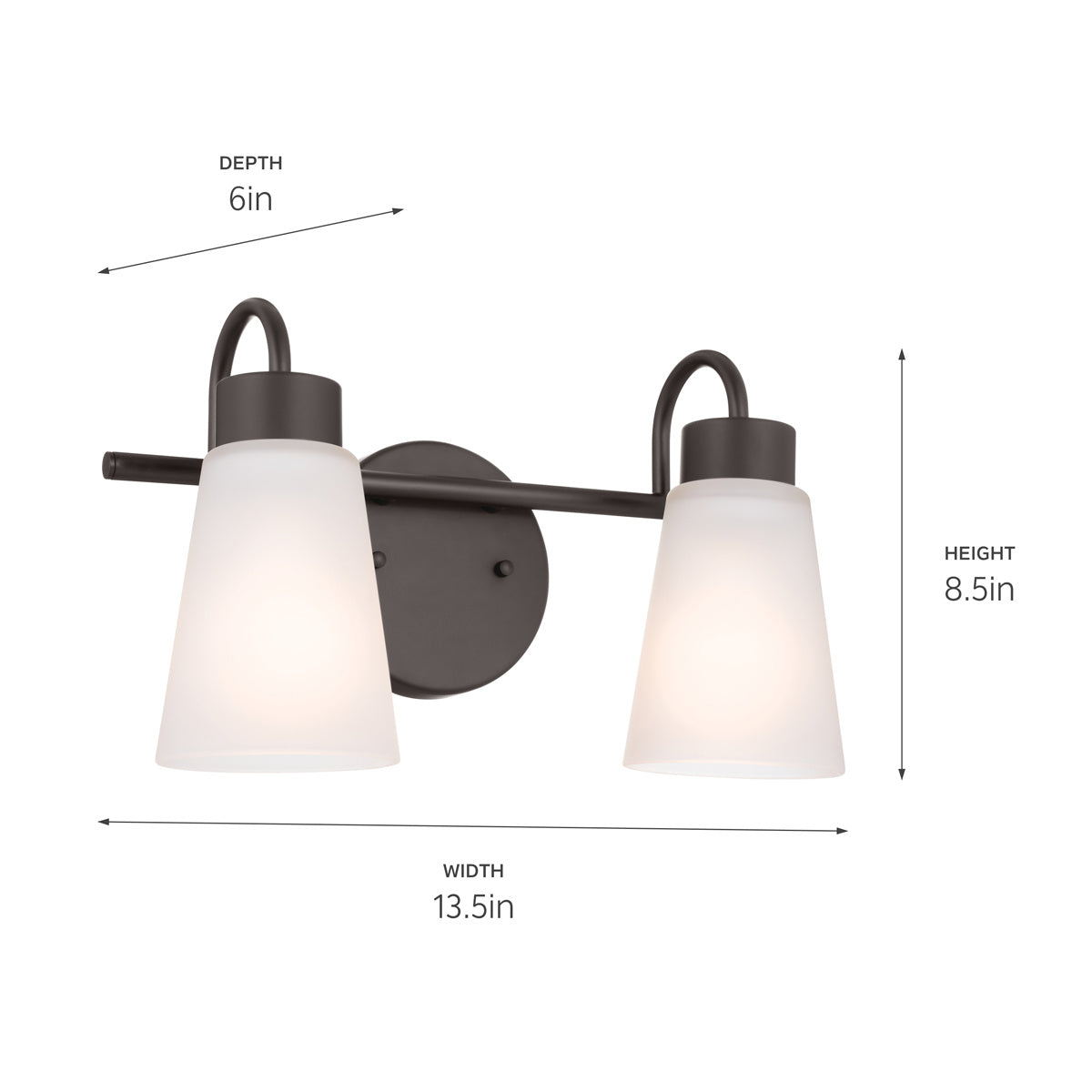 Applique de salle de bain 2 lumières | Erma