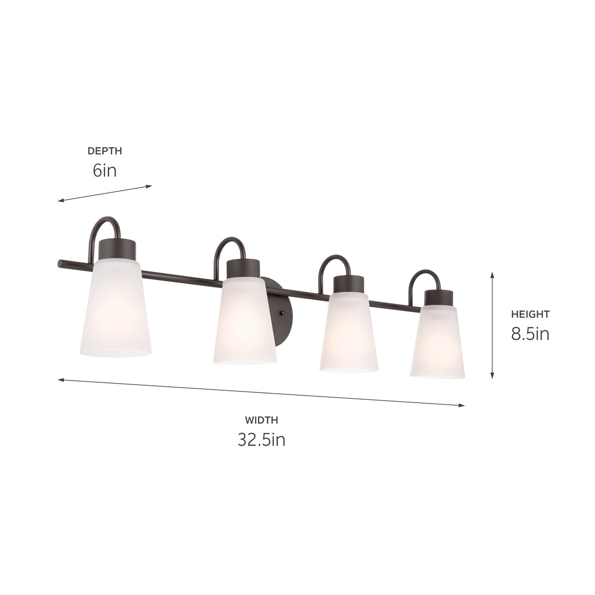 Applique de salle de bain 4 lumières | Erma