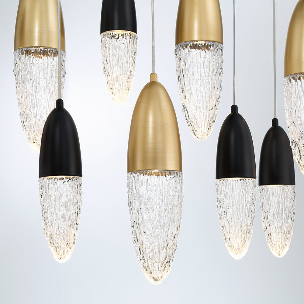 Lustre linéaire 12 lumières | Ecrou