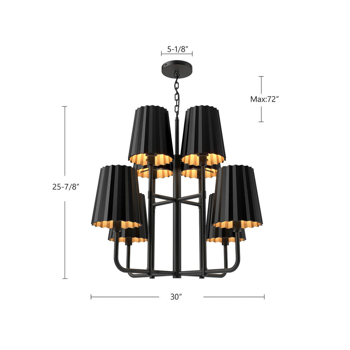 Lustre 8 lumières | Plisse