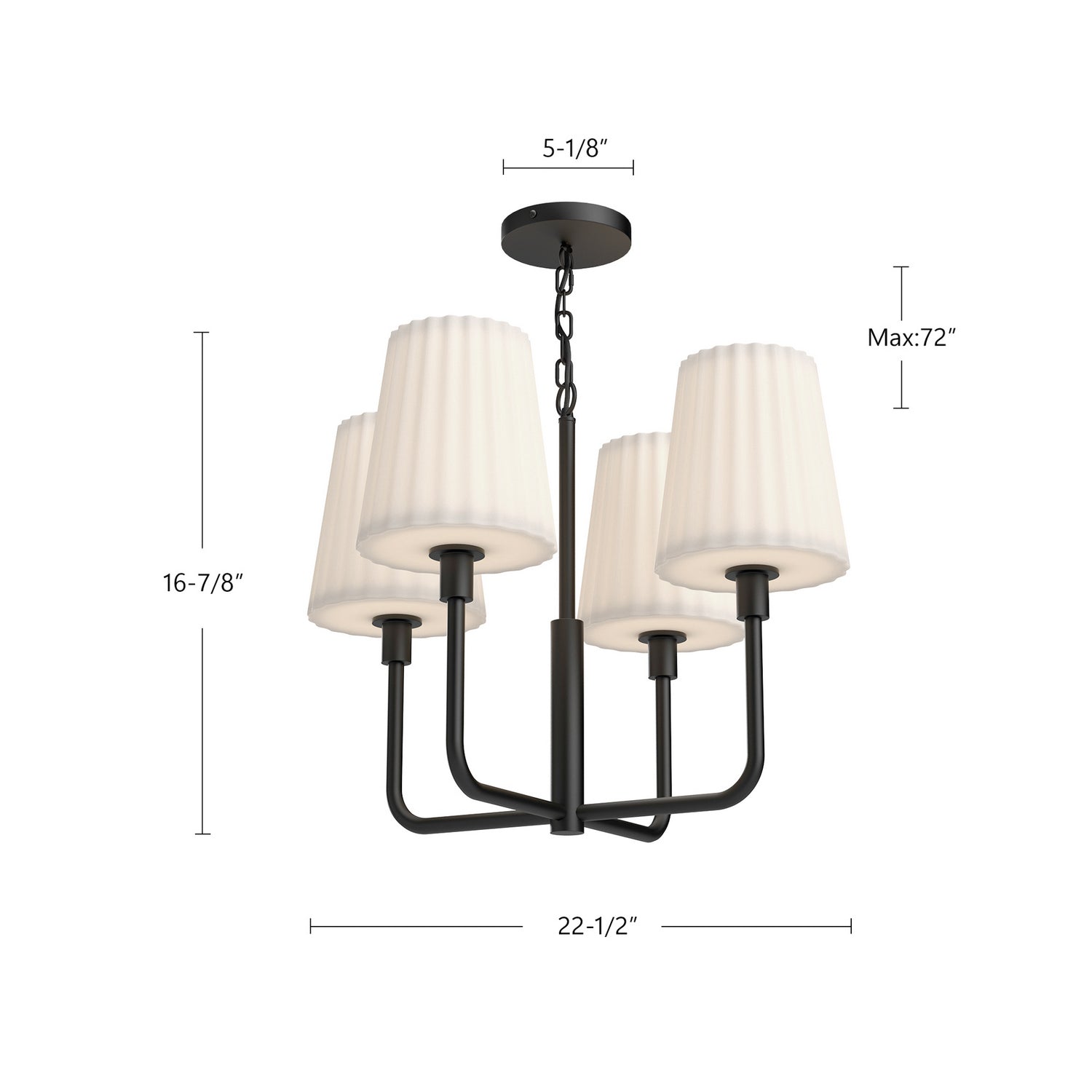 Lustre 4 lumières | Plisse